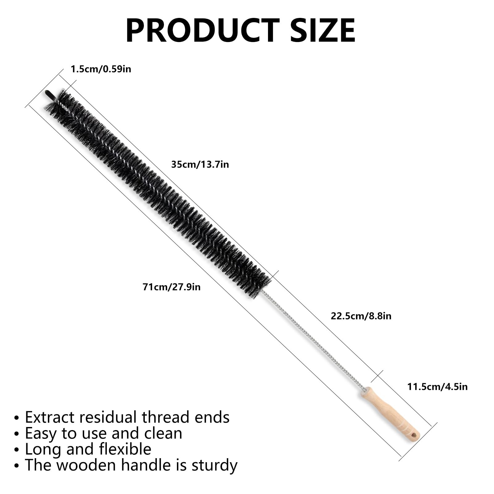 Dryer Vent Cleaning Brush – Lint Removal Cleaner Tool, LongFlexible with Wood…