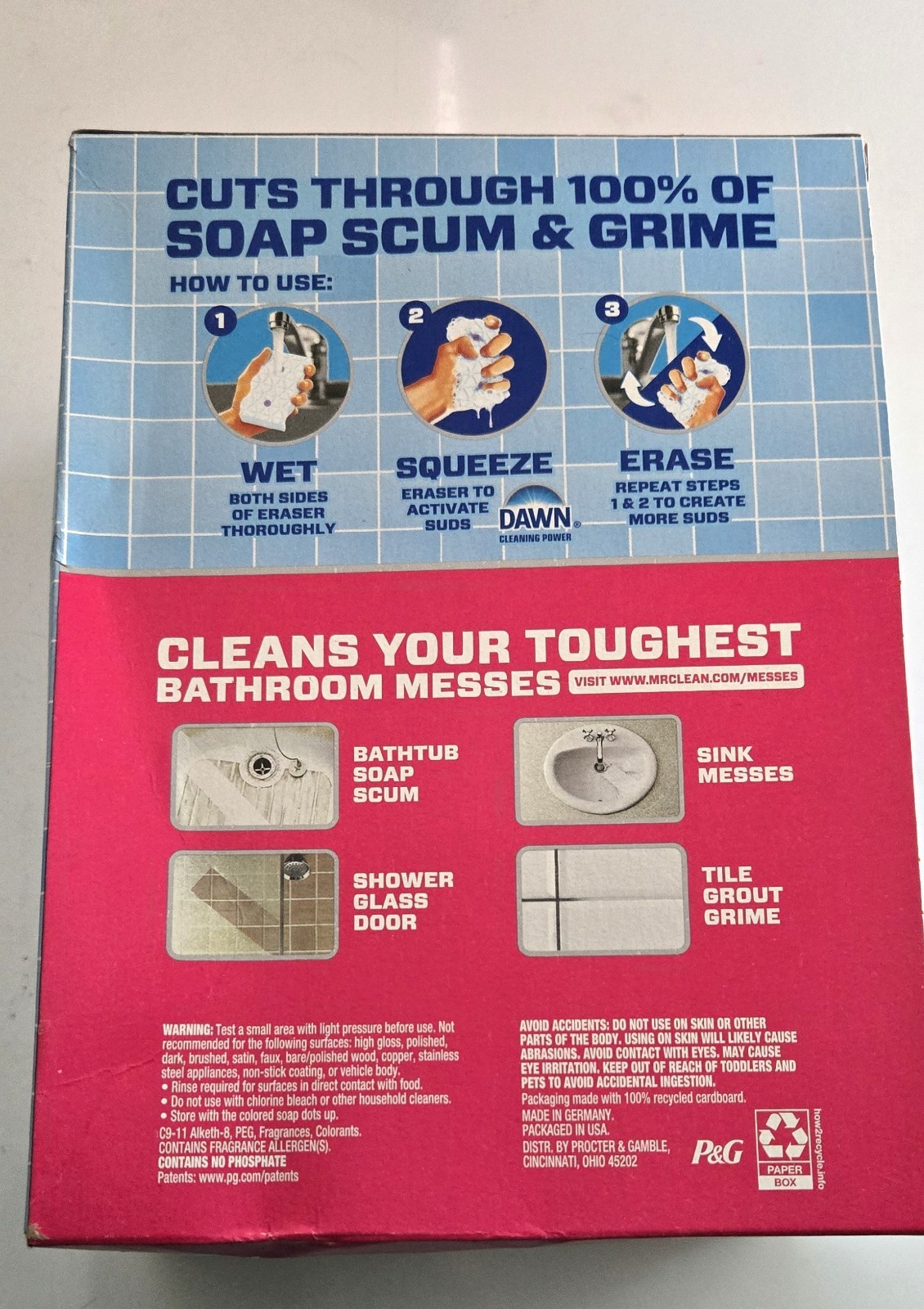 Mr. Clean Magic Eraser Bathroom 2 in 1 Built in Cleaner, 11 Count Free Shipping