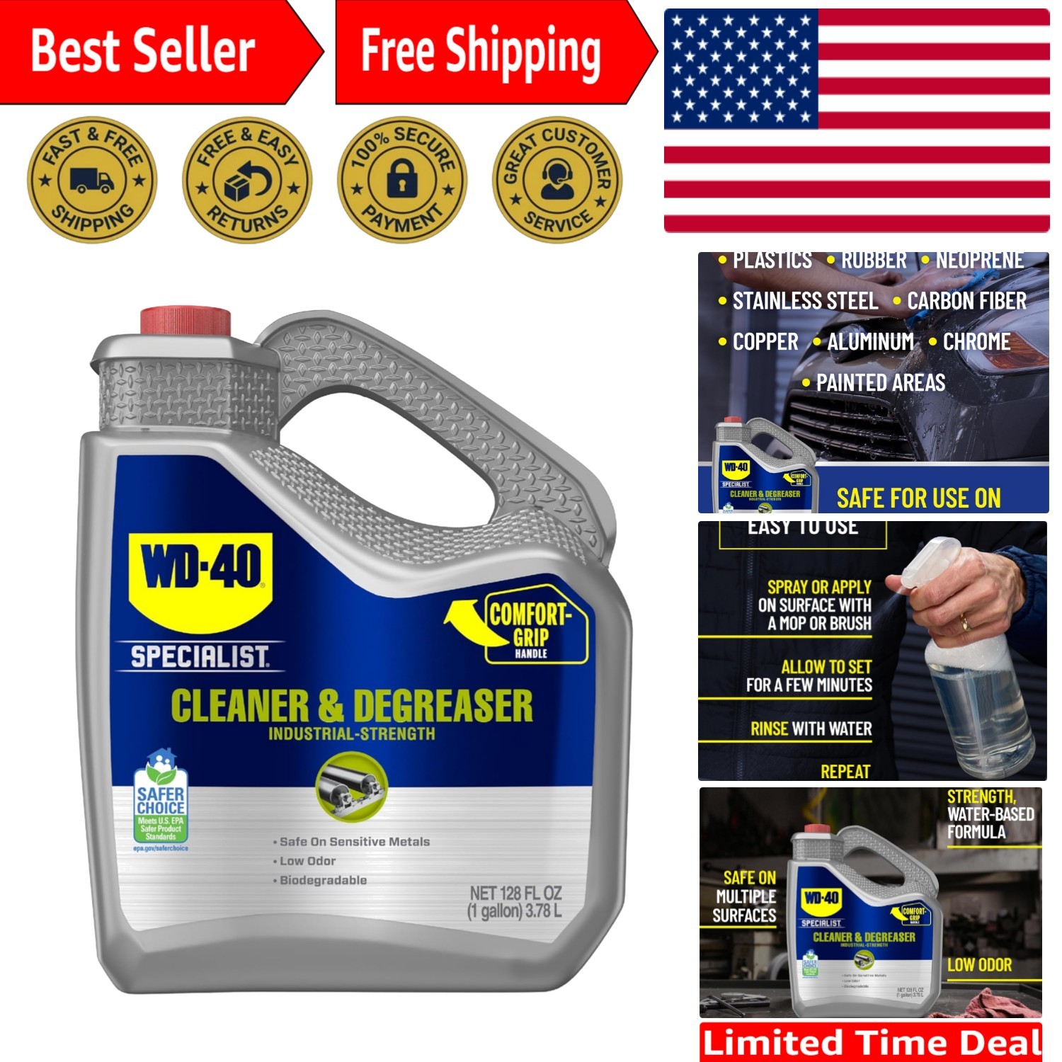 Biodegradable Multi-Surface Degreaser – Industrial Strength, 1 Gallon Solution