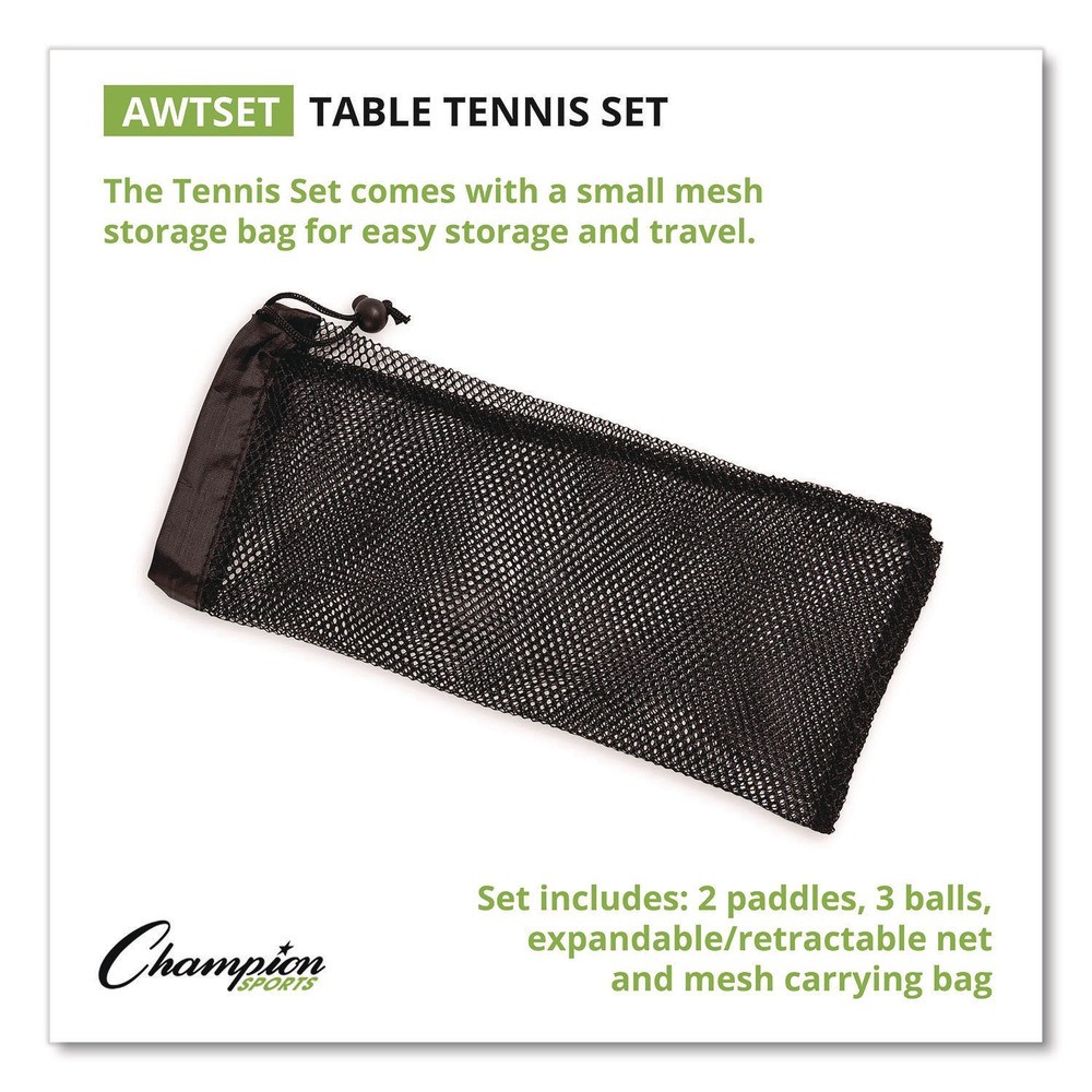 Champion Sports AWTSET Anywhere Table Tennis Set with Carry Bag (8/Set) New