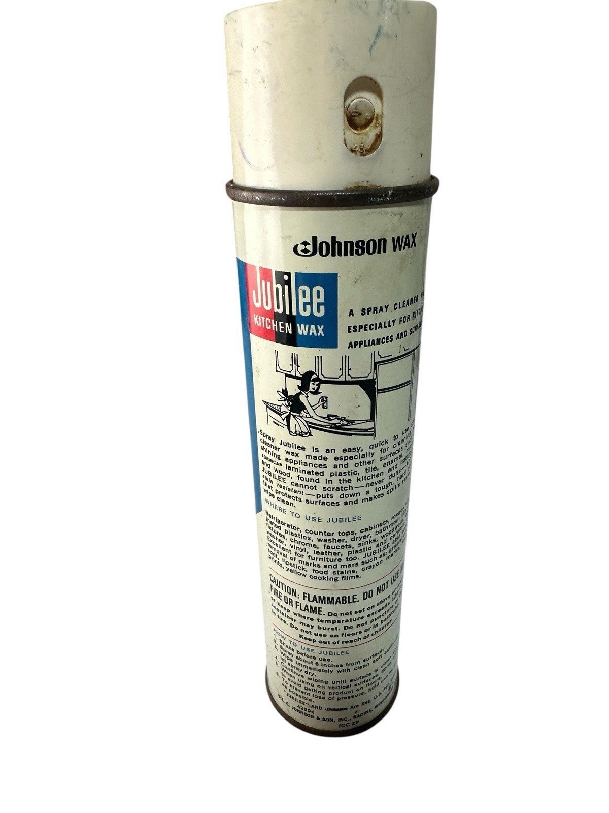 Jubilee Kitchen Wax Spray Can Johnson Wax Vintage Movie Prop 10 oz