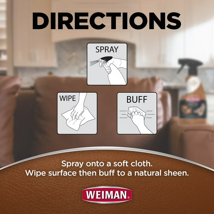 Weiman LEATHER CONDITIONER CLEANER Protect Restore Car Auto Seat Sofa 12oz spray