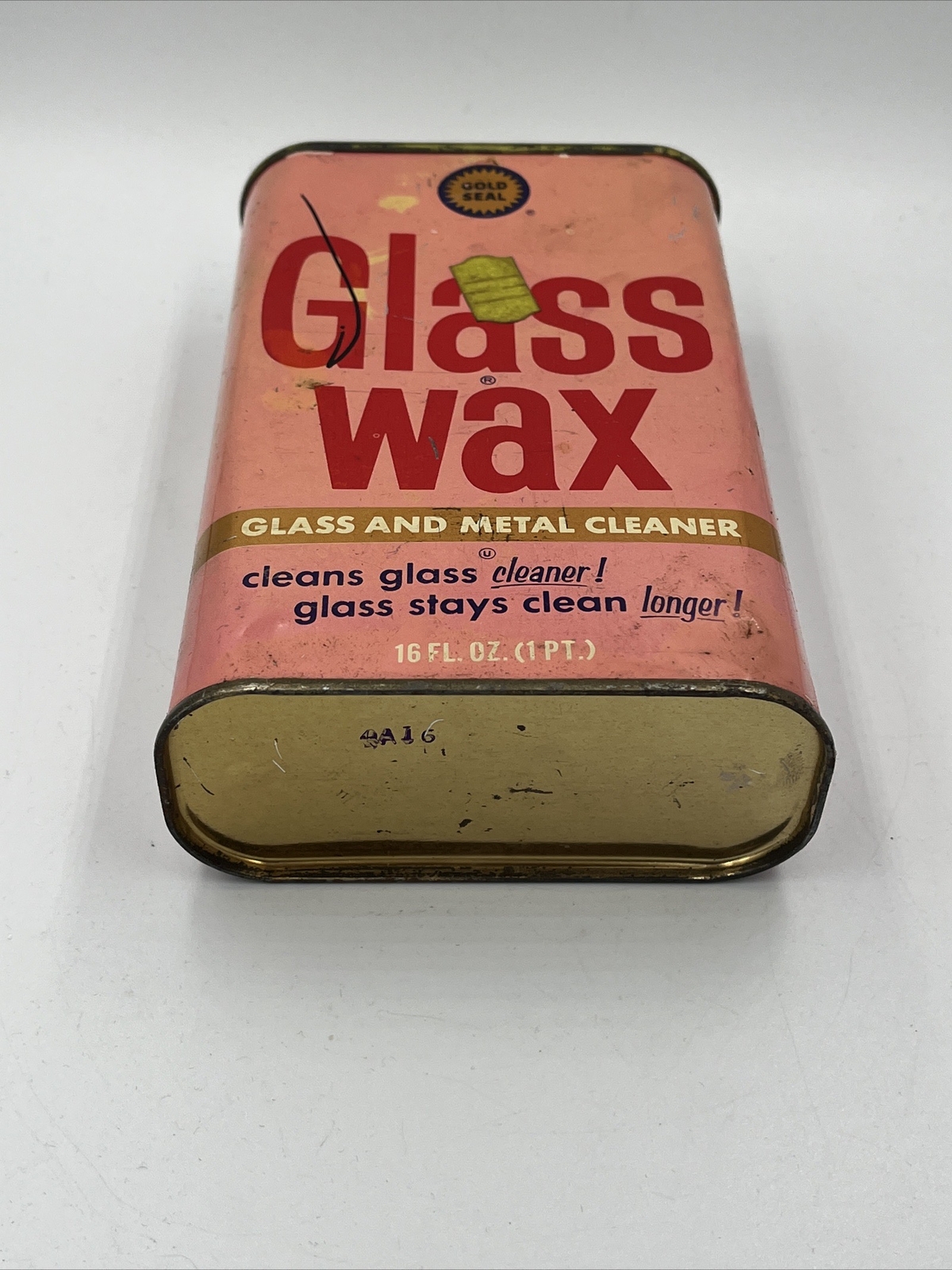 Gold Seal GLASS WAX 16 oz 90% FULL Can Glass & Metal Cleaner
