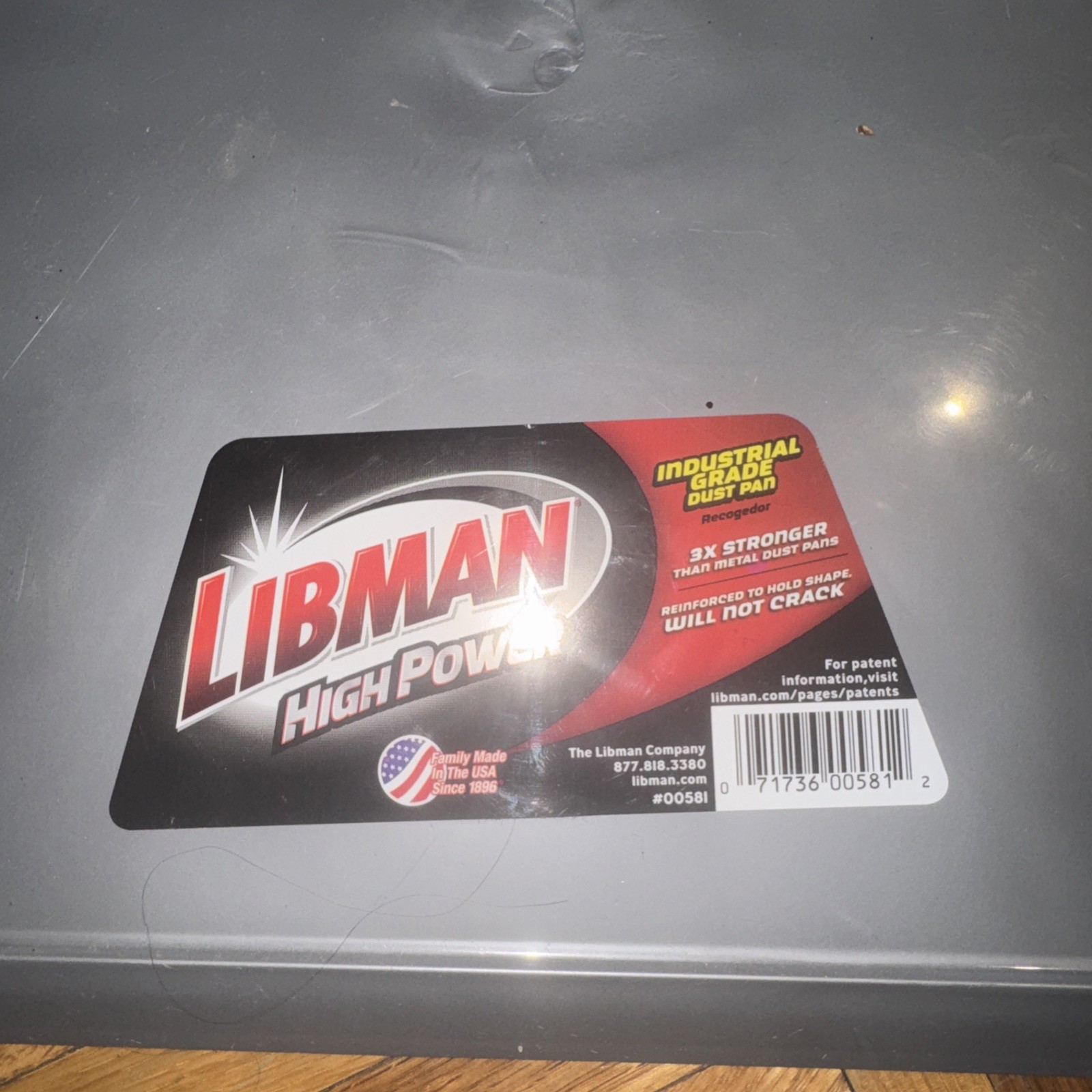 (6)-Libman High Power 18.13 In. Gray Poly Industrial Grade Dust Pan Model: 581