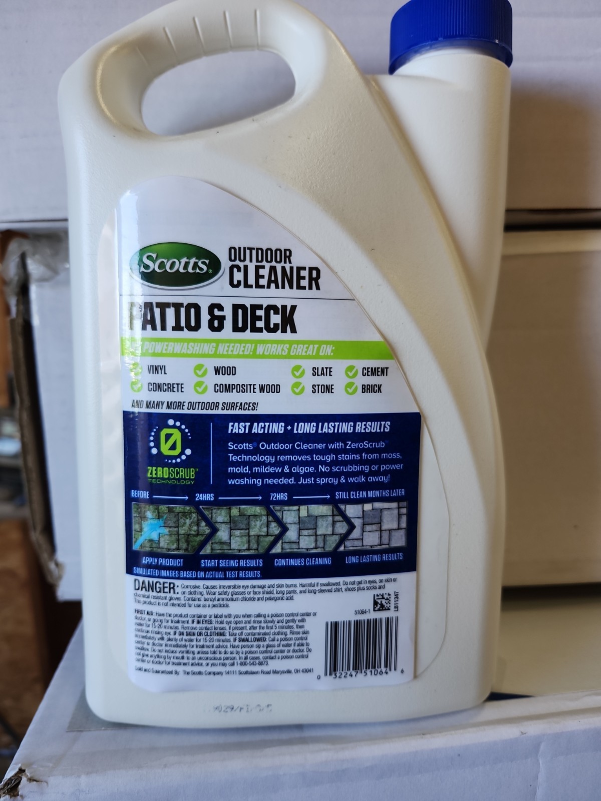 Scotts .5 Gal Concentrate Patio & Deck Cleaner ZERO SCRUB 6 PACK