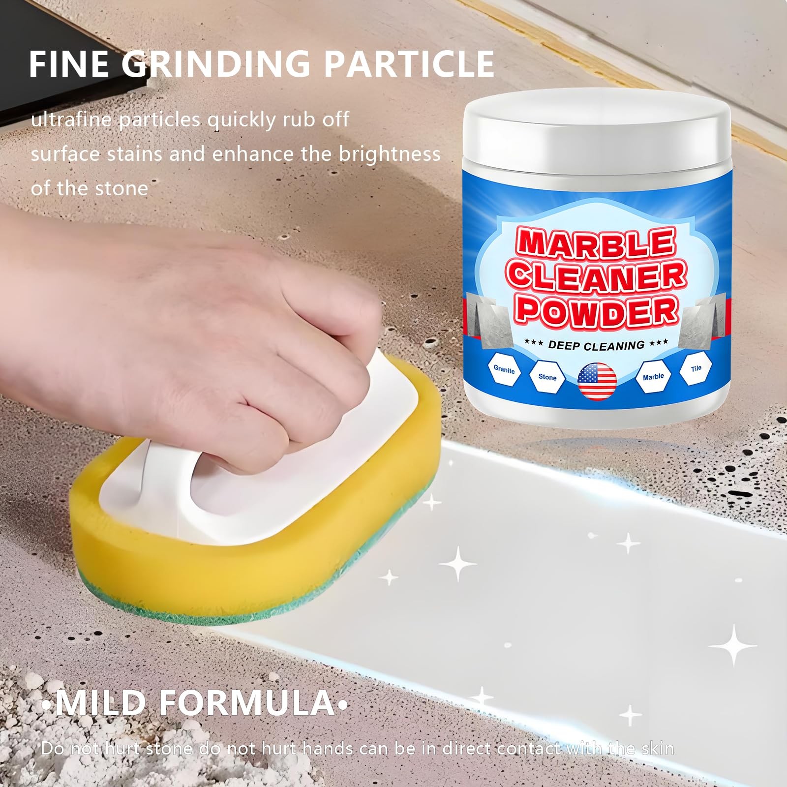 Granite Countertop Cleaner Powder, Marble Cleaner Powder, Marble Polishing Po…