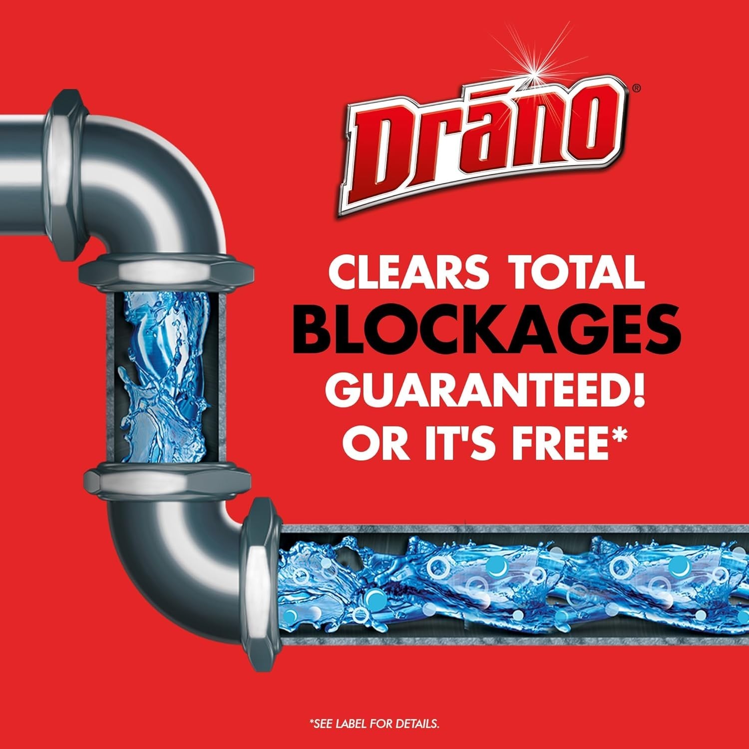 Drano Max Gel Clog Remover Unclogs Drains & Removes Hair, Soap Scum 80oz/2.3L