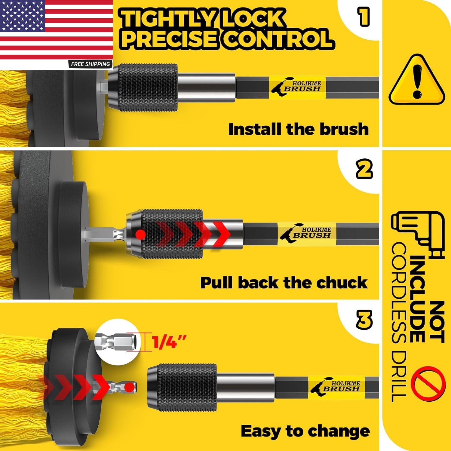 6Pack Drill Brush Power Scrubber Cleaning Brush Extended Long Attachment Set All