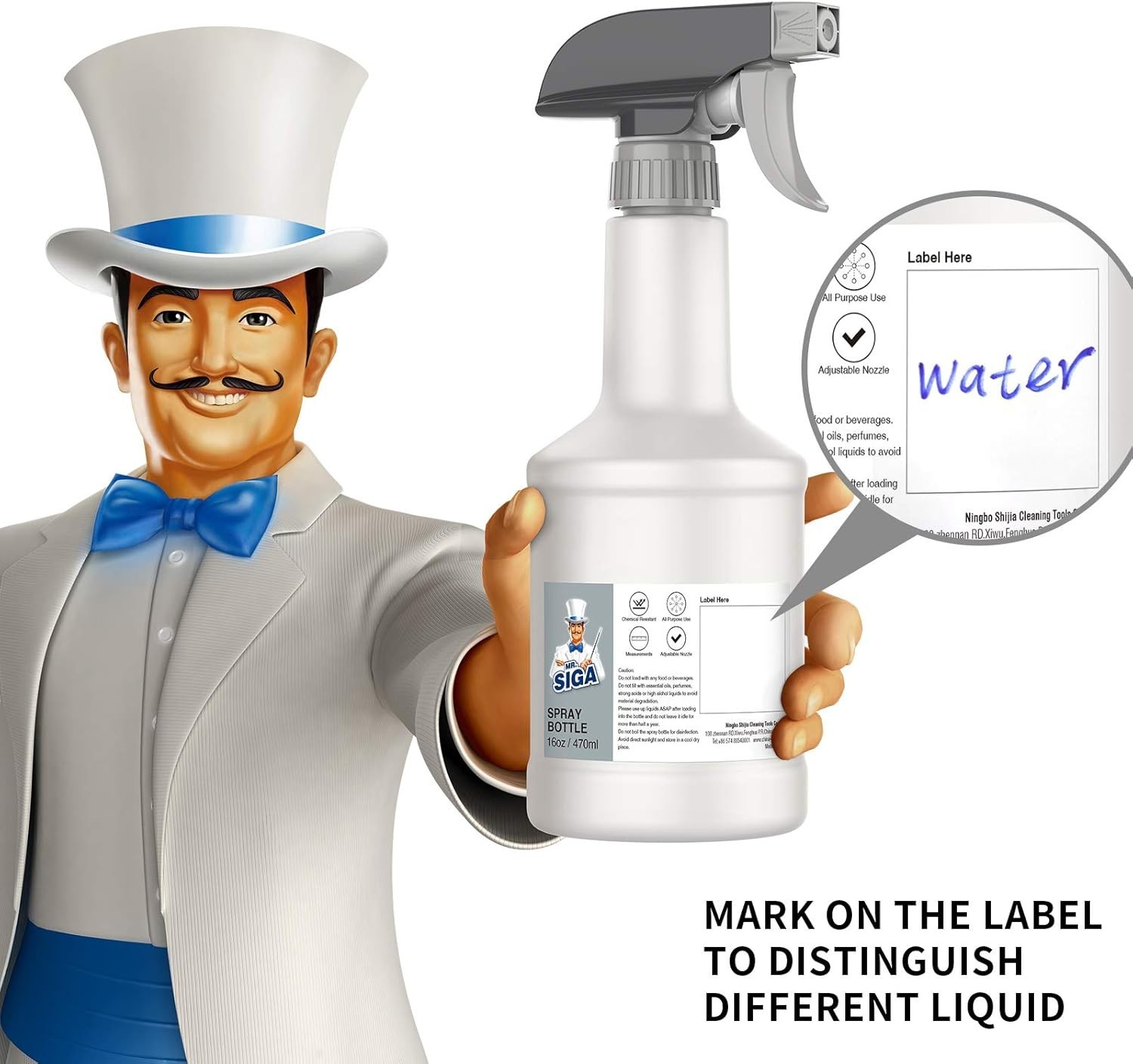 16 oz Empty Plastic Spray Bottles for Cleaning Solutions, Heavy Duty Househol…