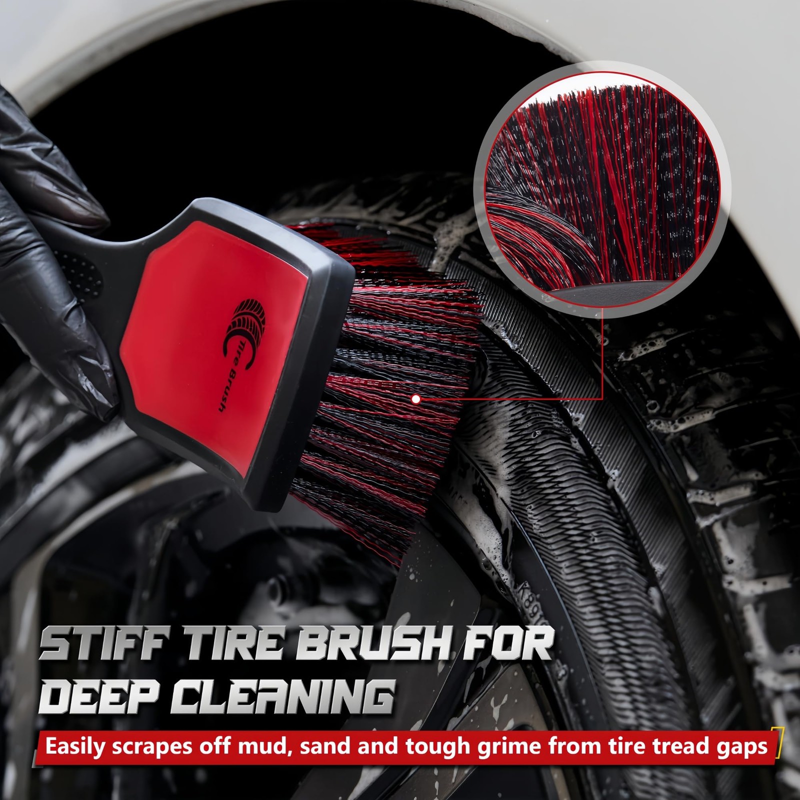 Car Wheel & Tire Brush Set – 2 Pack Soft & Stiff Brushes for ScratchFree
