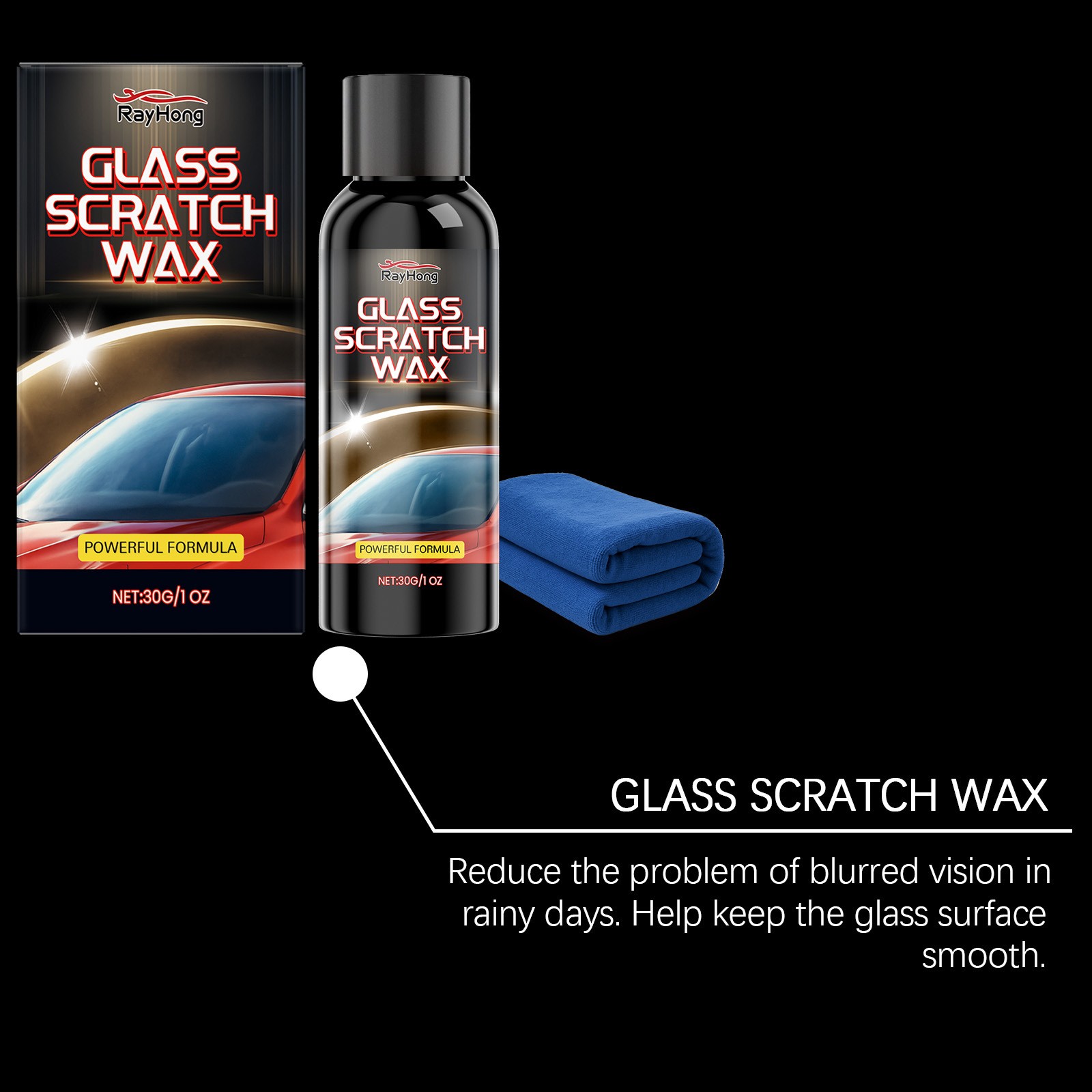 Car Windshield Scratch Remover, Window Polisher, Windshield/ Glass Polishing Kit