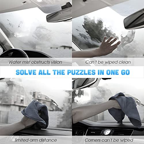Windshield Cleaning Tool, Car Window Cleaner with Extendable Long Handle and