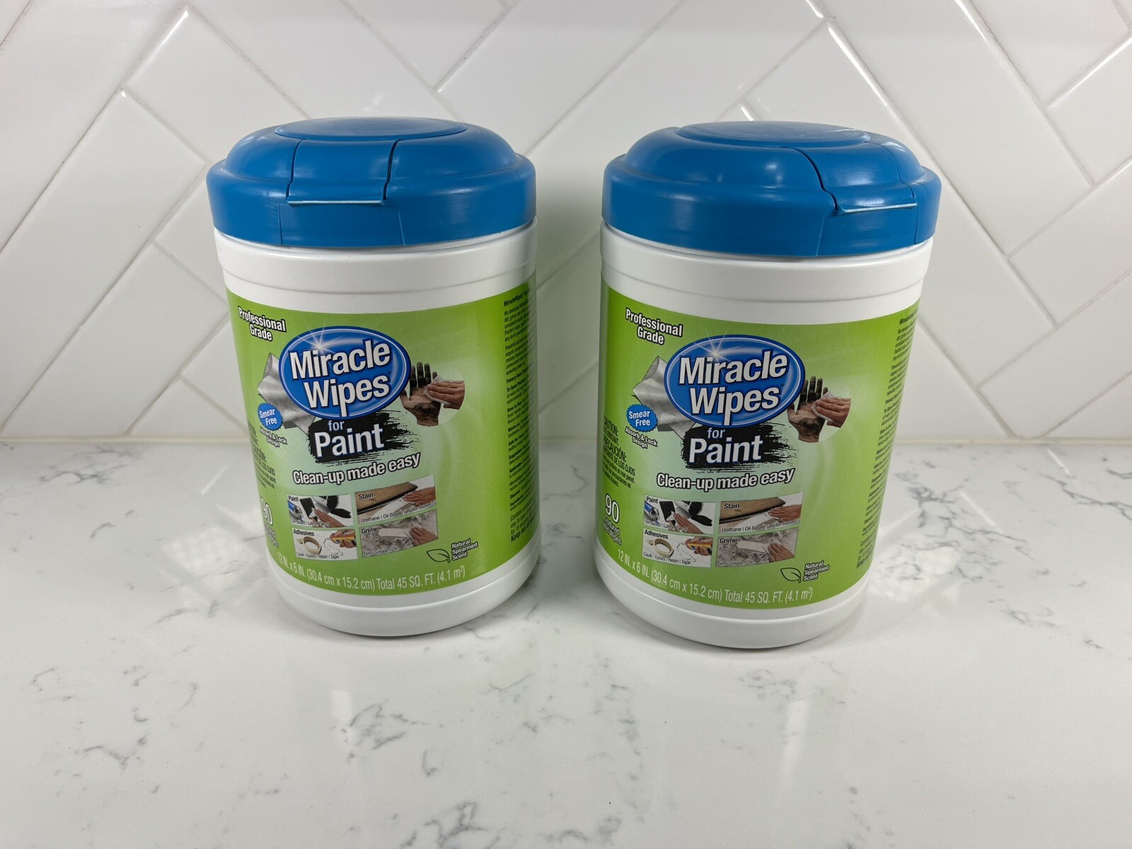 Lot of 2 Miracle Brands Paint Wipes – Textured Wet Wipes 180 Ct Total – 12″ x 6″