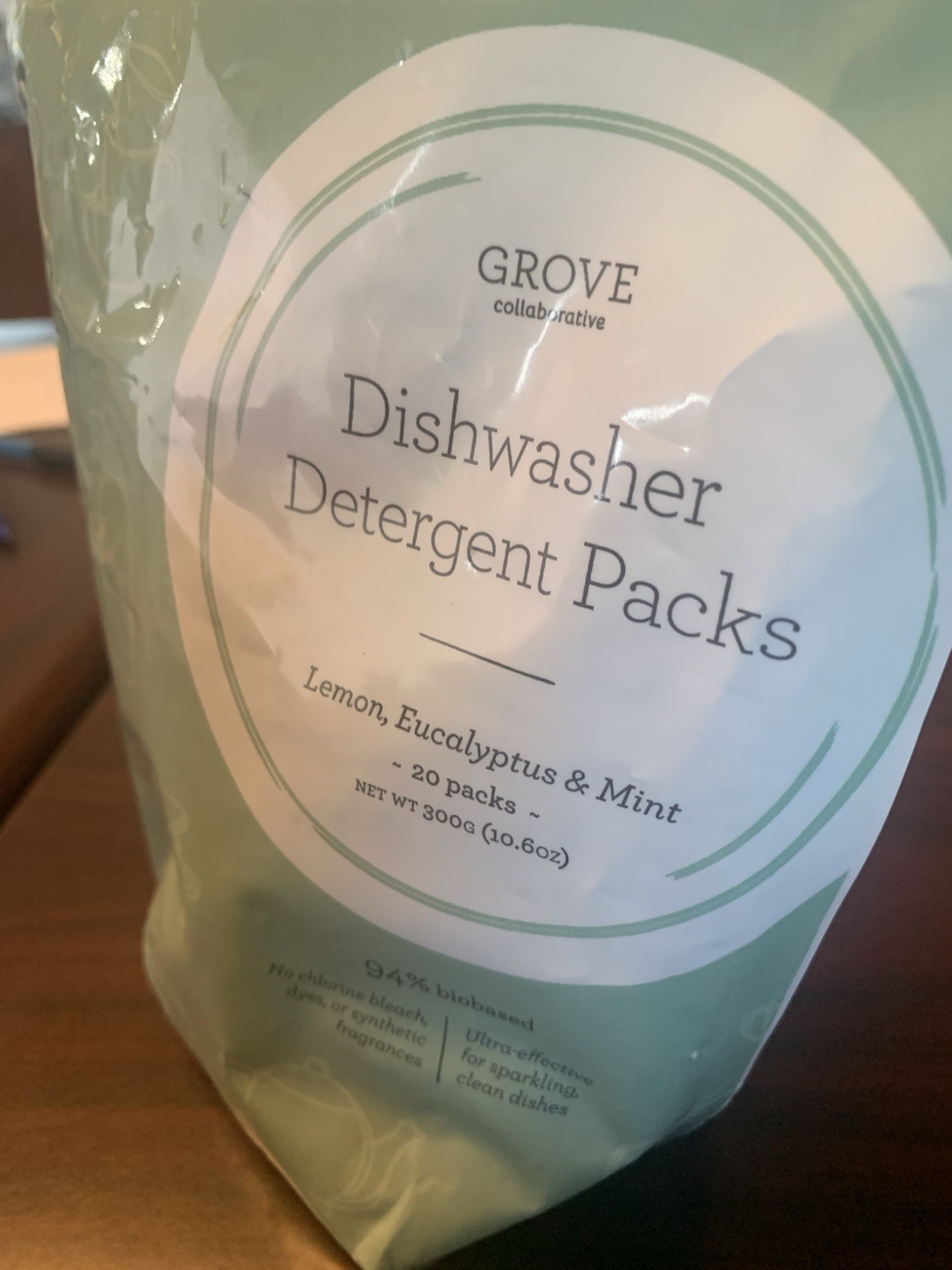 Grove Dishwasher Detergent Packs (20) Lemon Eucalyptus & Mint NEW