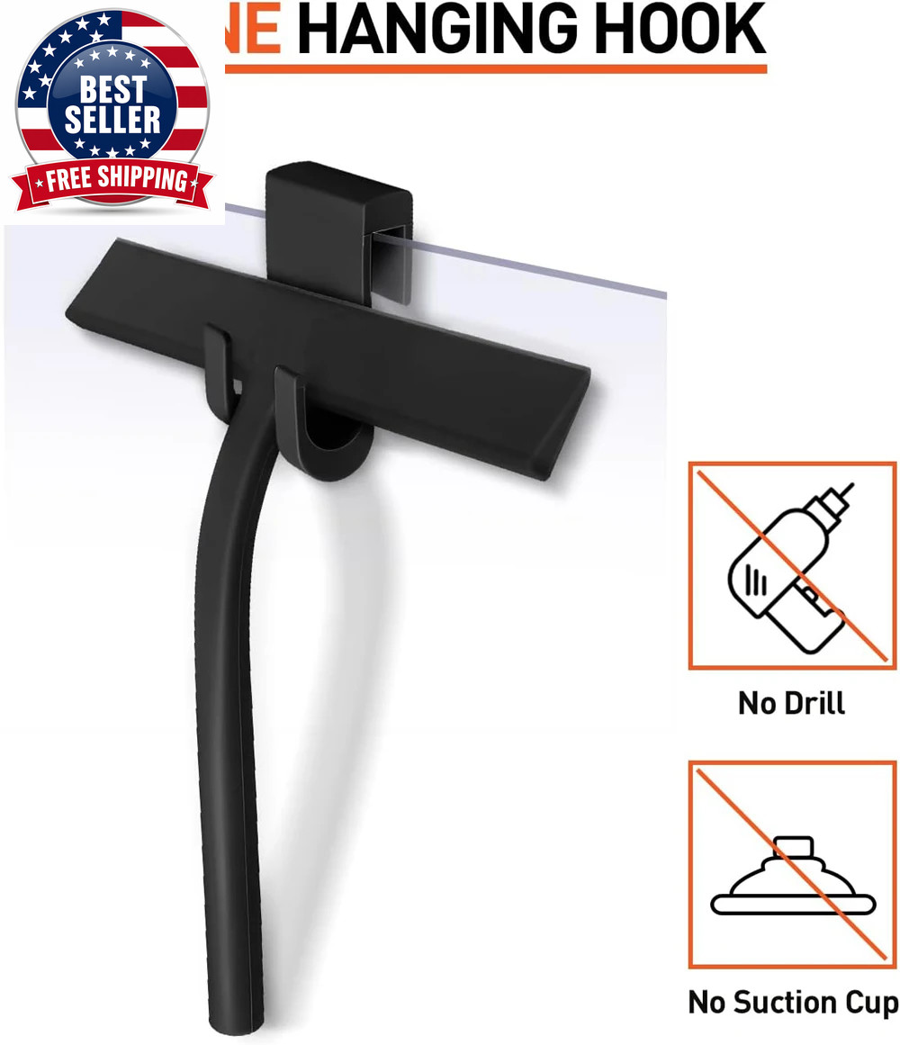 Matte Black Silicone Squeegee Streak Free Cleaning Shower Squeegee for Glass Bat