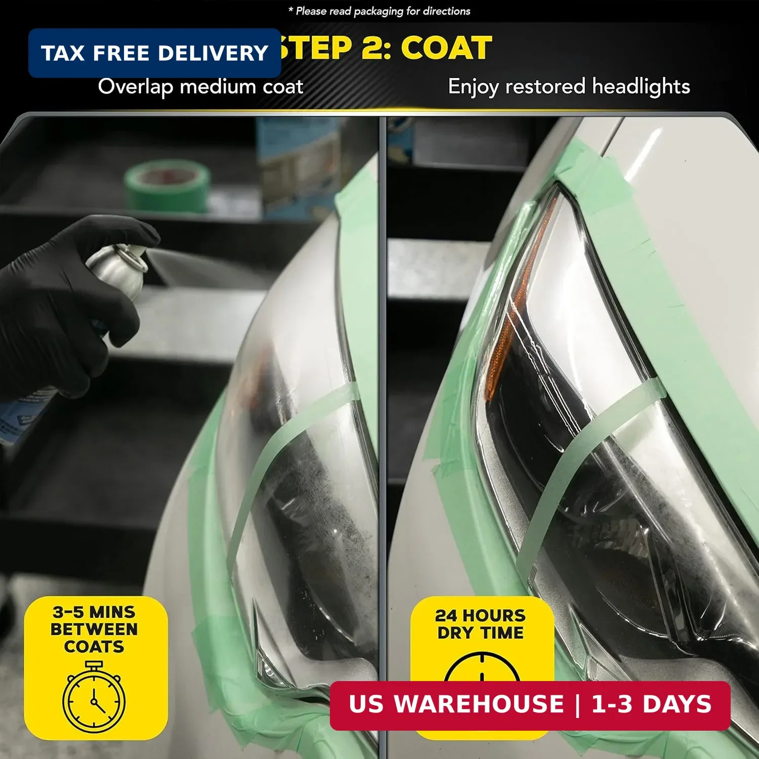 Meguiar’s Two Step Car Headlight Restoration Kit, Headlight Cleaner Restores Cle