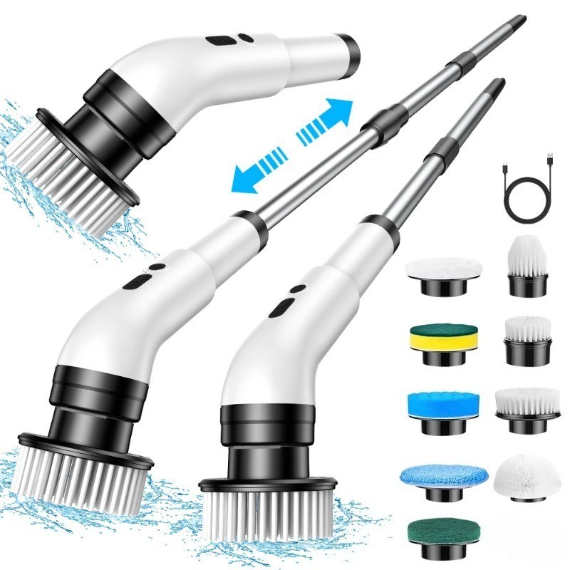 Cordless 9 in 1 Electric Spin Scrubber Bathroom Kitchen Floor Cleaner