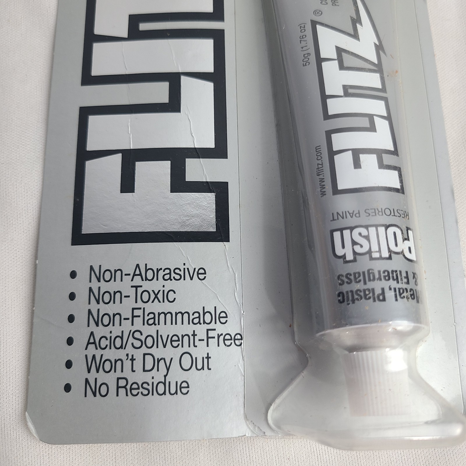 FLITZ Metal, Plastic & Fiberglass Polish Size 1.76 oz Tube New Sealed NOS