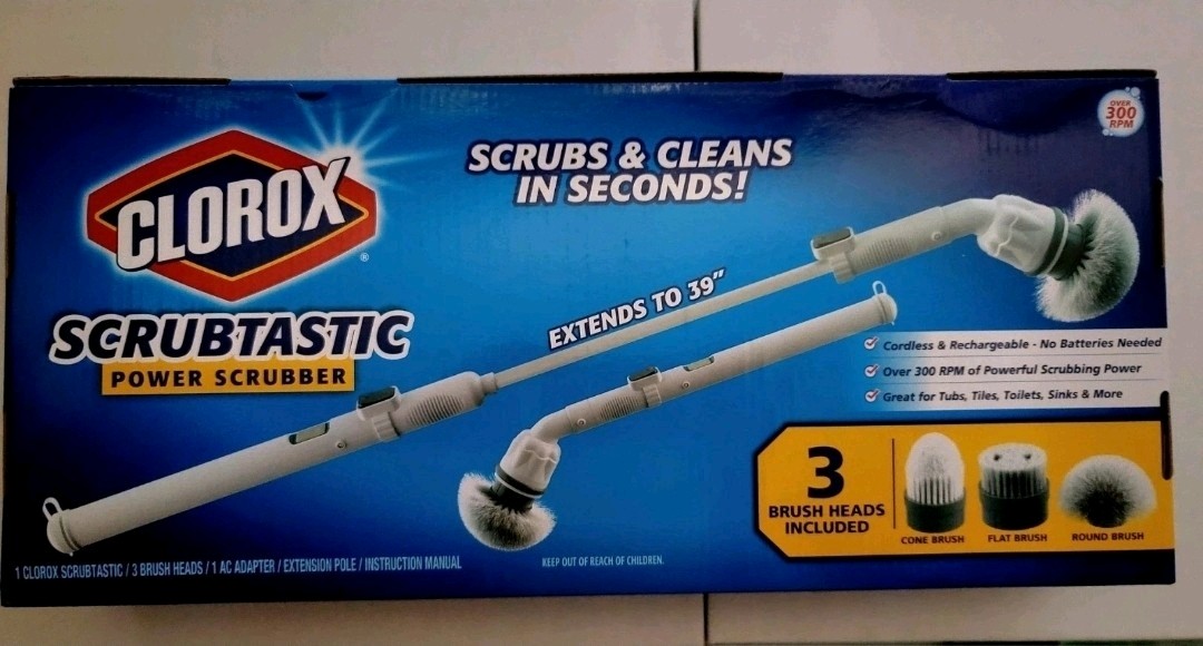 NEW – Clorox Scrubtastic Power Scrubber, Handheld, Cordless, Rechargeable