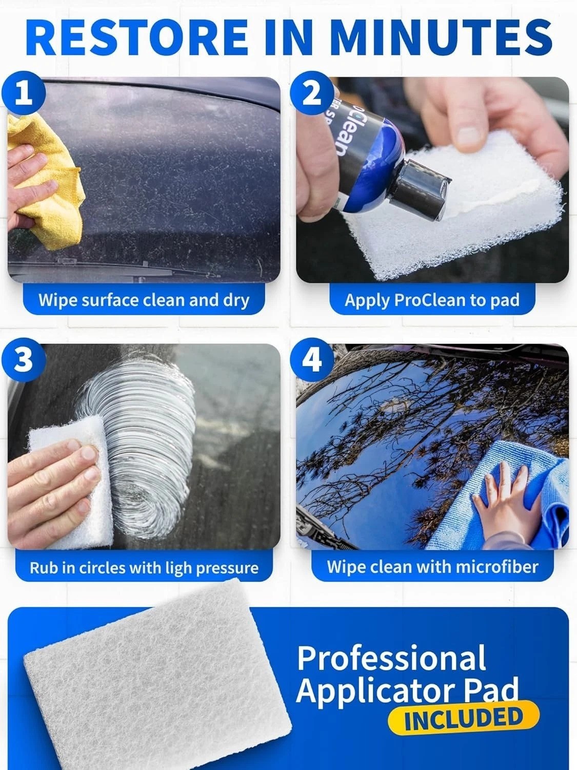ProClean Hard Water Stain Remover for Glass & Metal – Non-Acid Water Spot Rem…