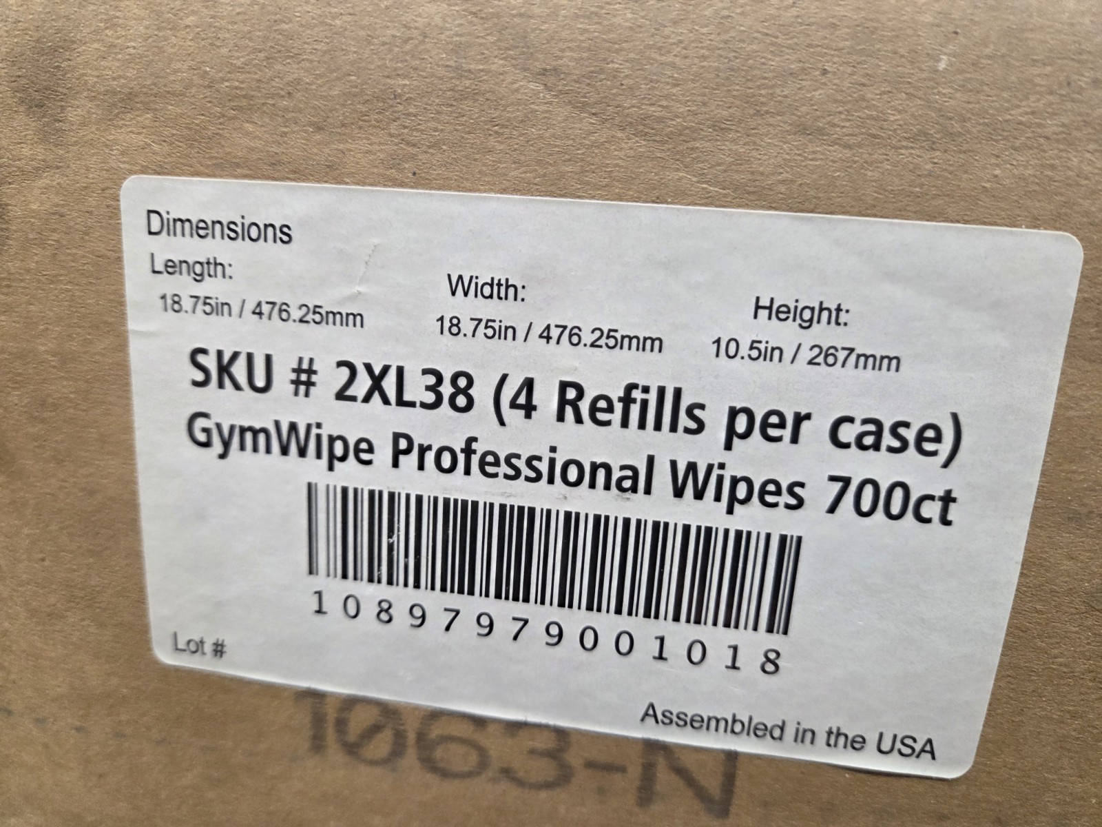 2XL 2XL38 Gym Wipes,8 in x 6 in,700 ct,PK4 60JT99