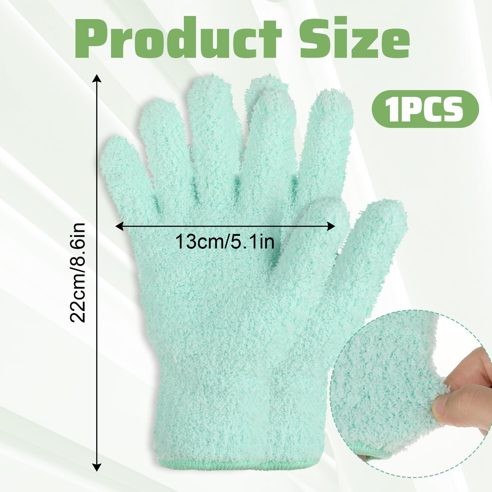 FdcLixuvol 2 PCS Dusting Gloves for House Cleaning, 22 * 13 cm, Cyan