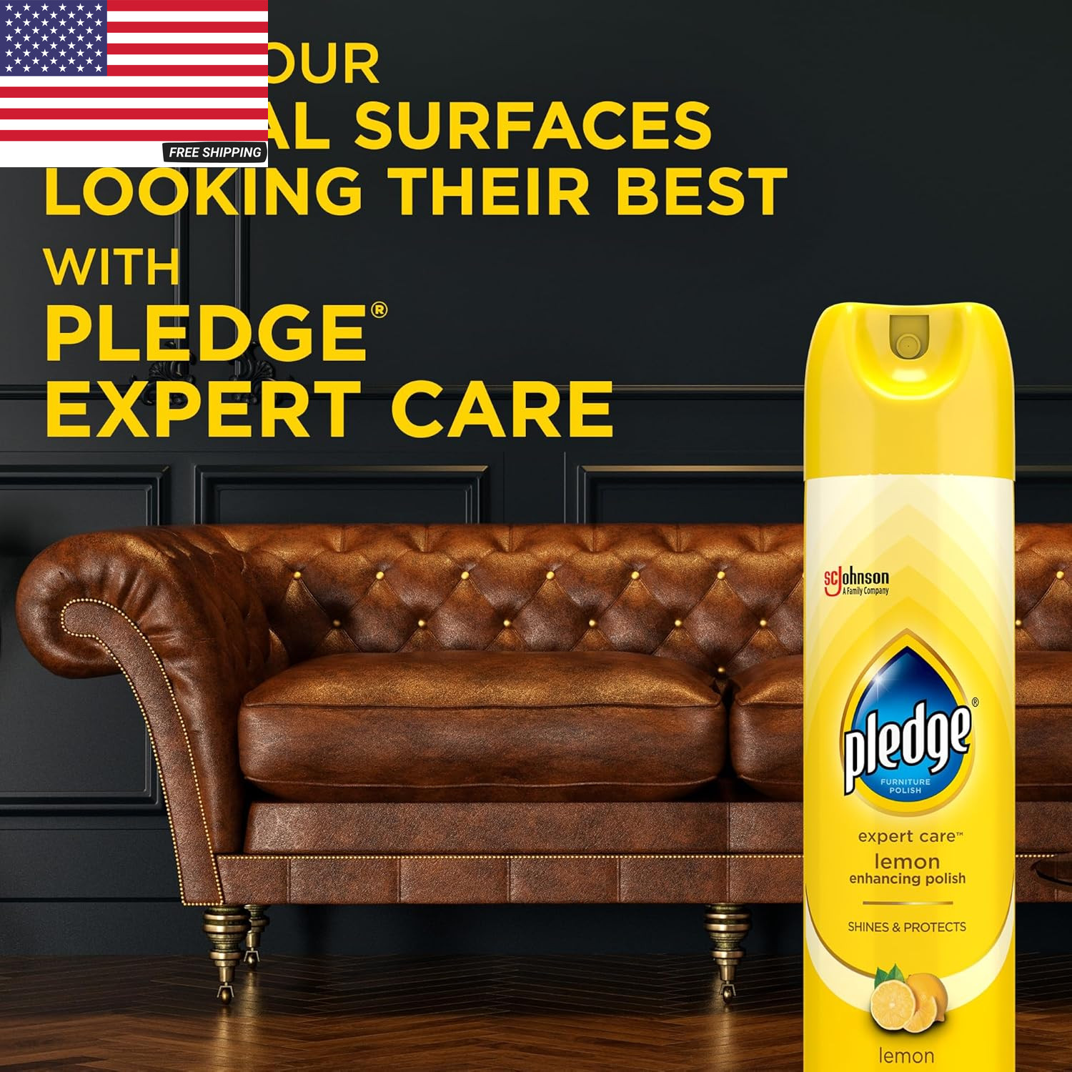 Pledge Enhancing Polish Spray, Wood Furniture & Stainless Steel Polish, Remove D
