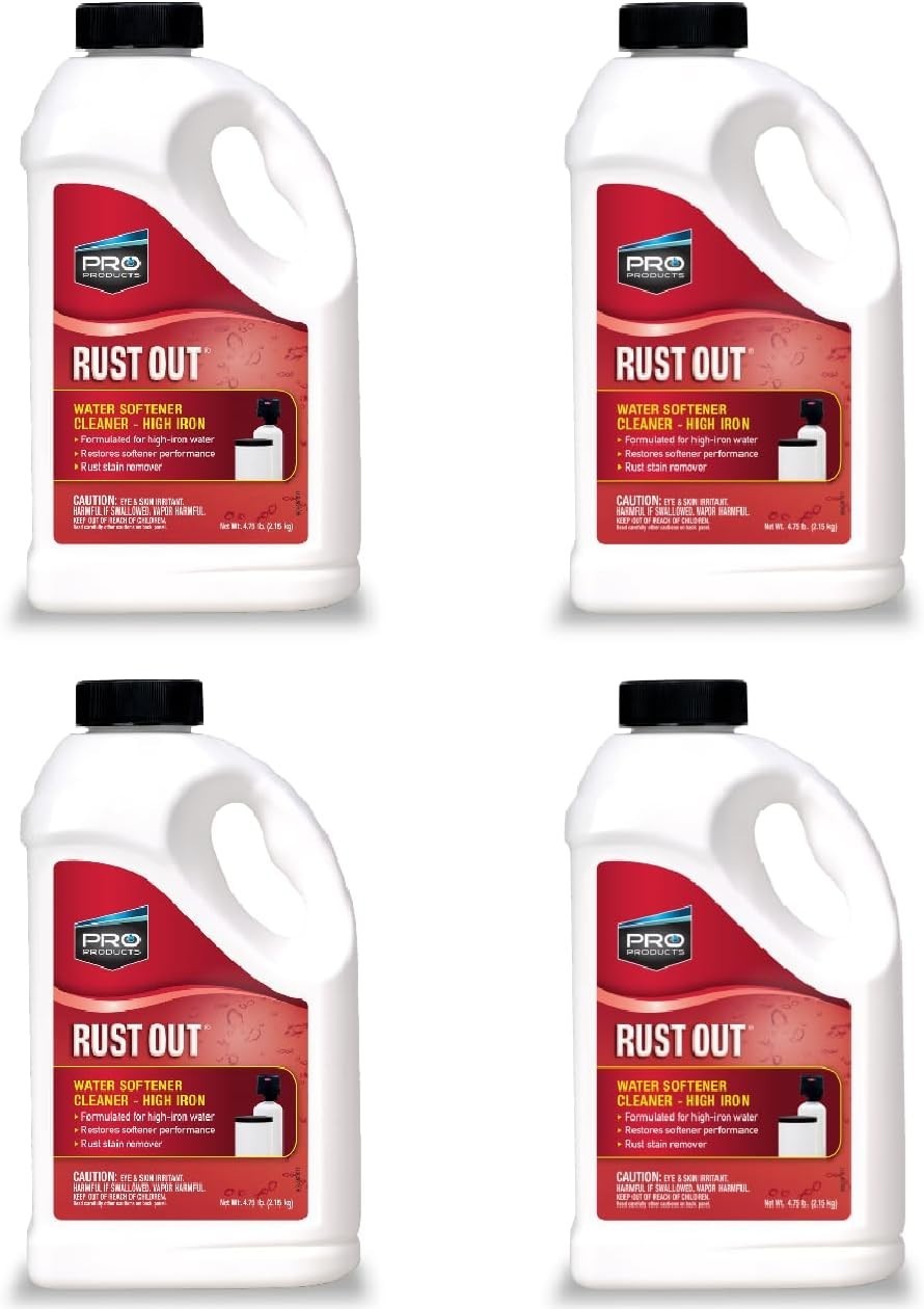 Rust Out RO05B Water Softener Cleaner And Iron Remover, 4.75 lb. Bottle, 4 Pack