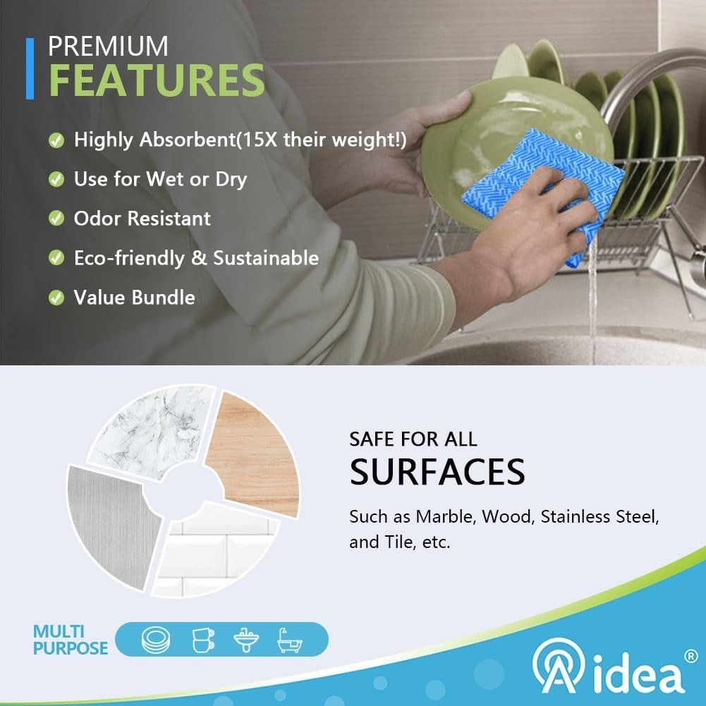 Durable 12”x24” Cleaning Wipes – Eco-Friendly and Lint-Free with 40 Count