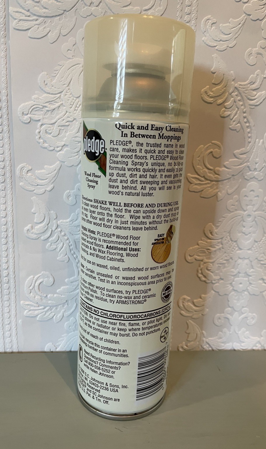 Vtg Pledge Lemon Wood Floor Cleaning Spray, 16 oz Aerosol Can, 1 Pack