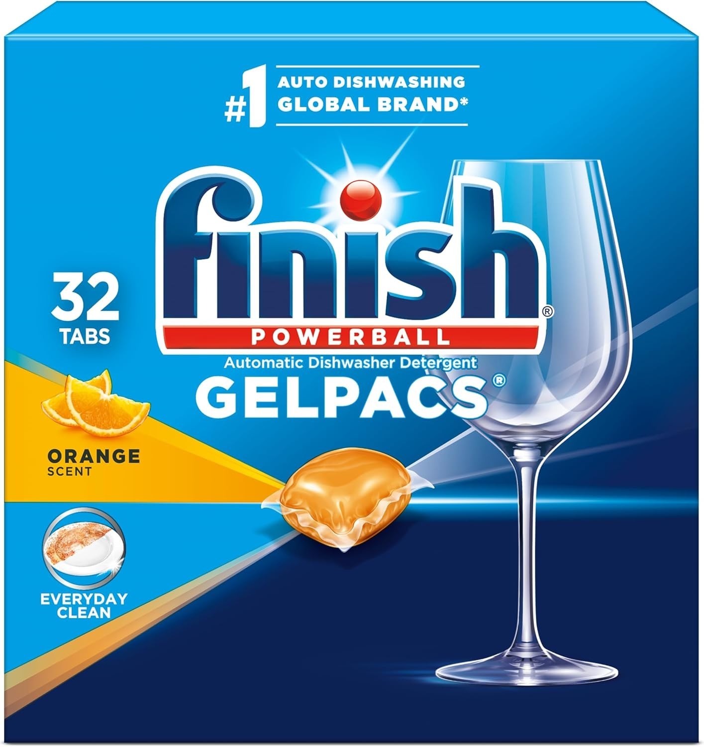 Gelpacs Dishwasher Detergent, Orange Scent, 32 Count