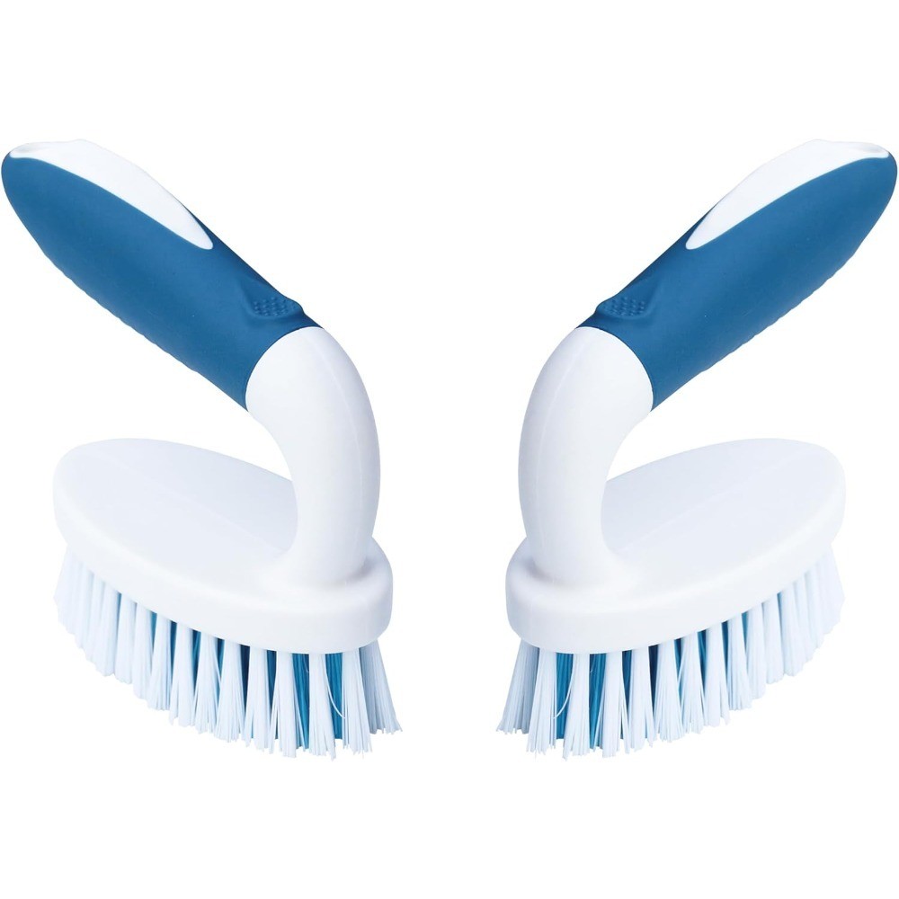 Stiff Bristle Cleaning Scrub Brush 2 Pack Multipurpose Household Scrubber for