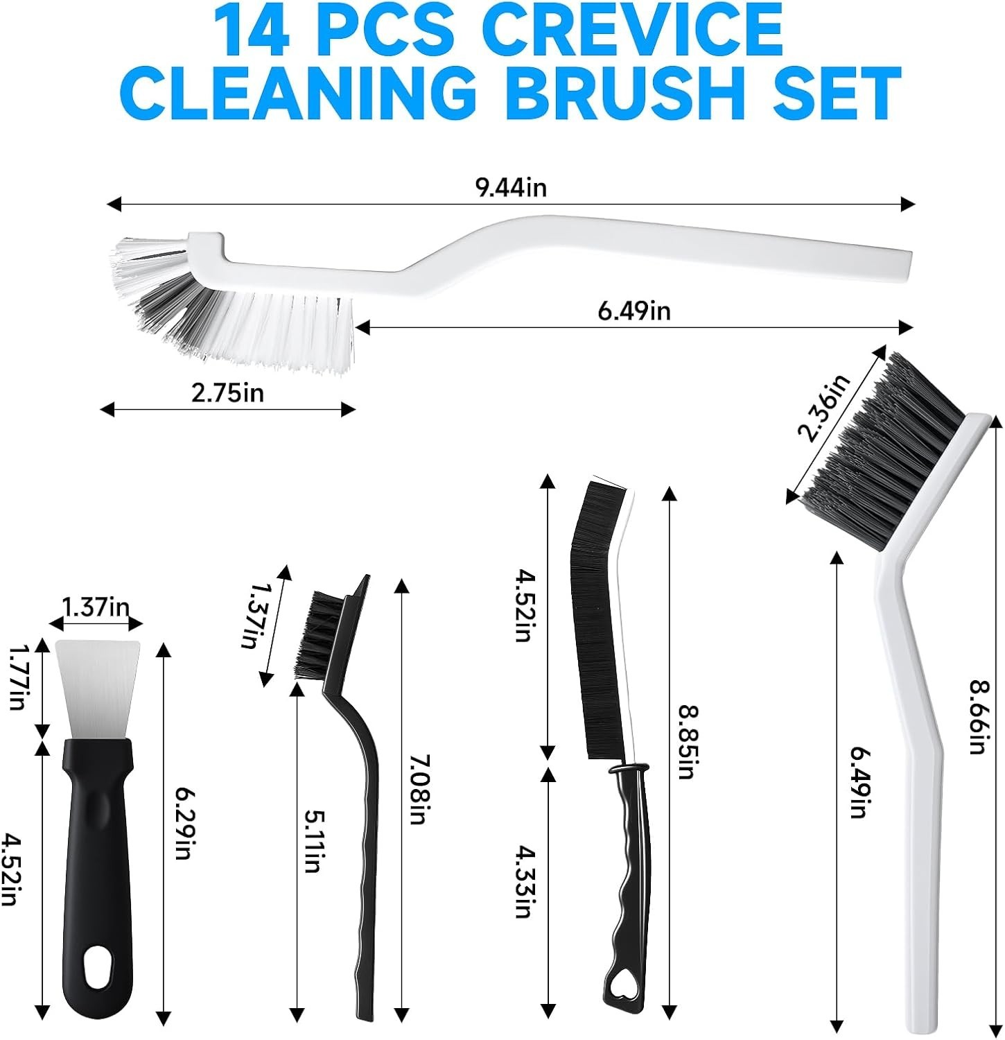 14Pcs Crevice Cleaning Brush Set, V Shape Grout Cleaner Brush for Deep Cleani…