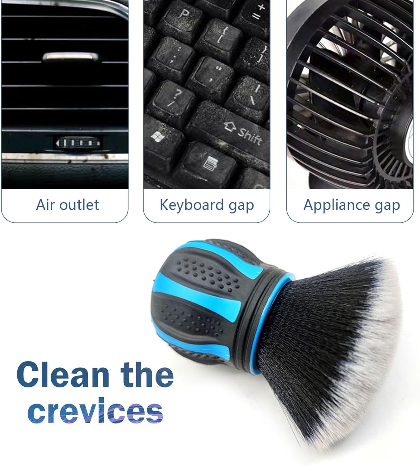Interior Brush, Soft Bristles with Storage Rack, Beauty Size: 1 PcColor: Blue
