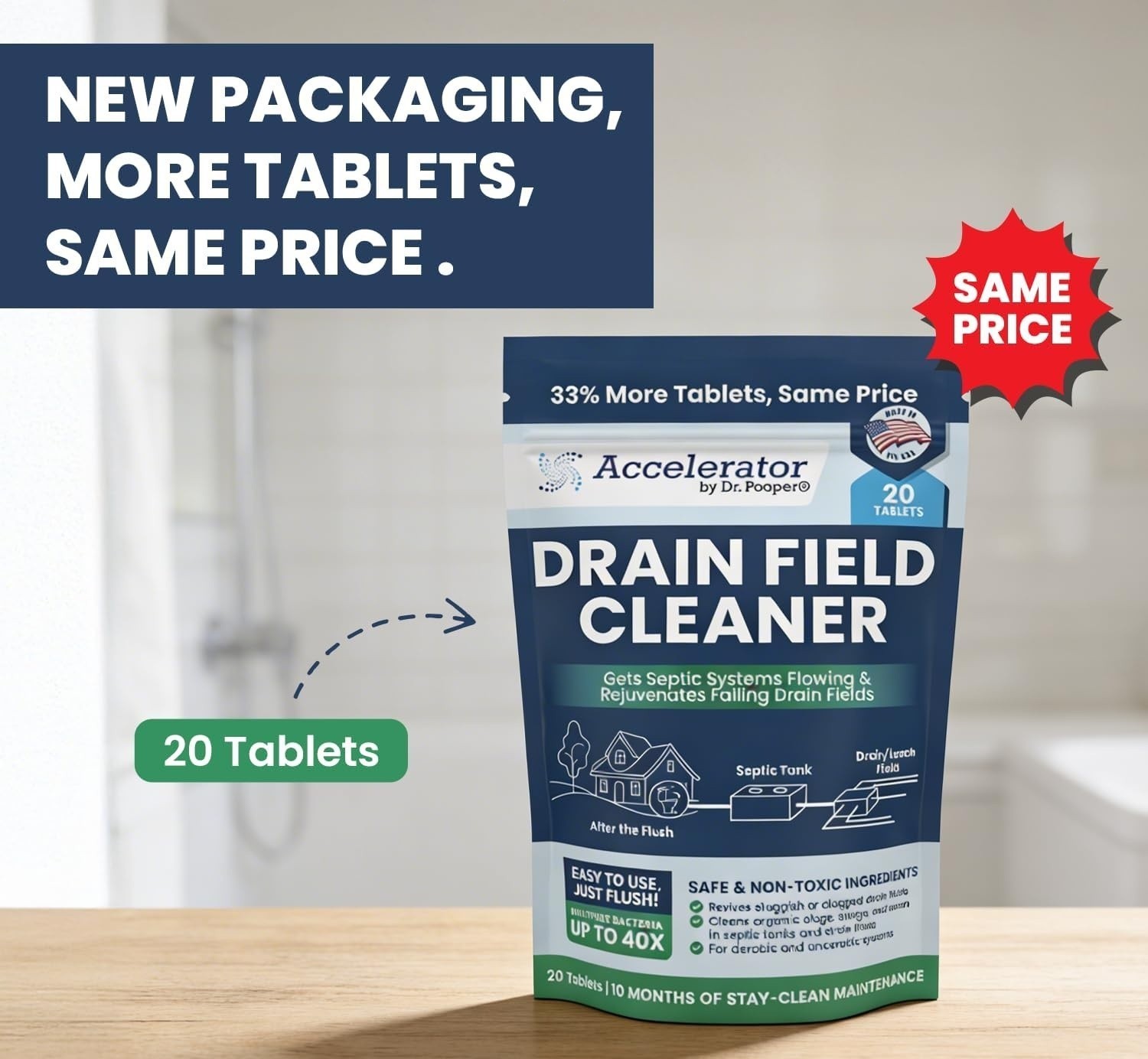 Accelerator by Dr. Pooper Drain Field Cleaner – Clears Septic Tank PLUS the L…