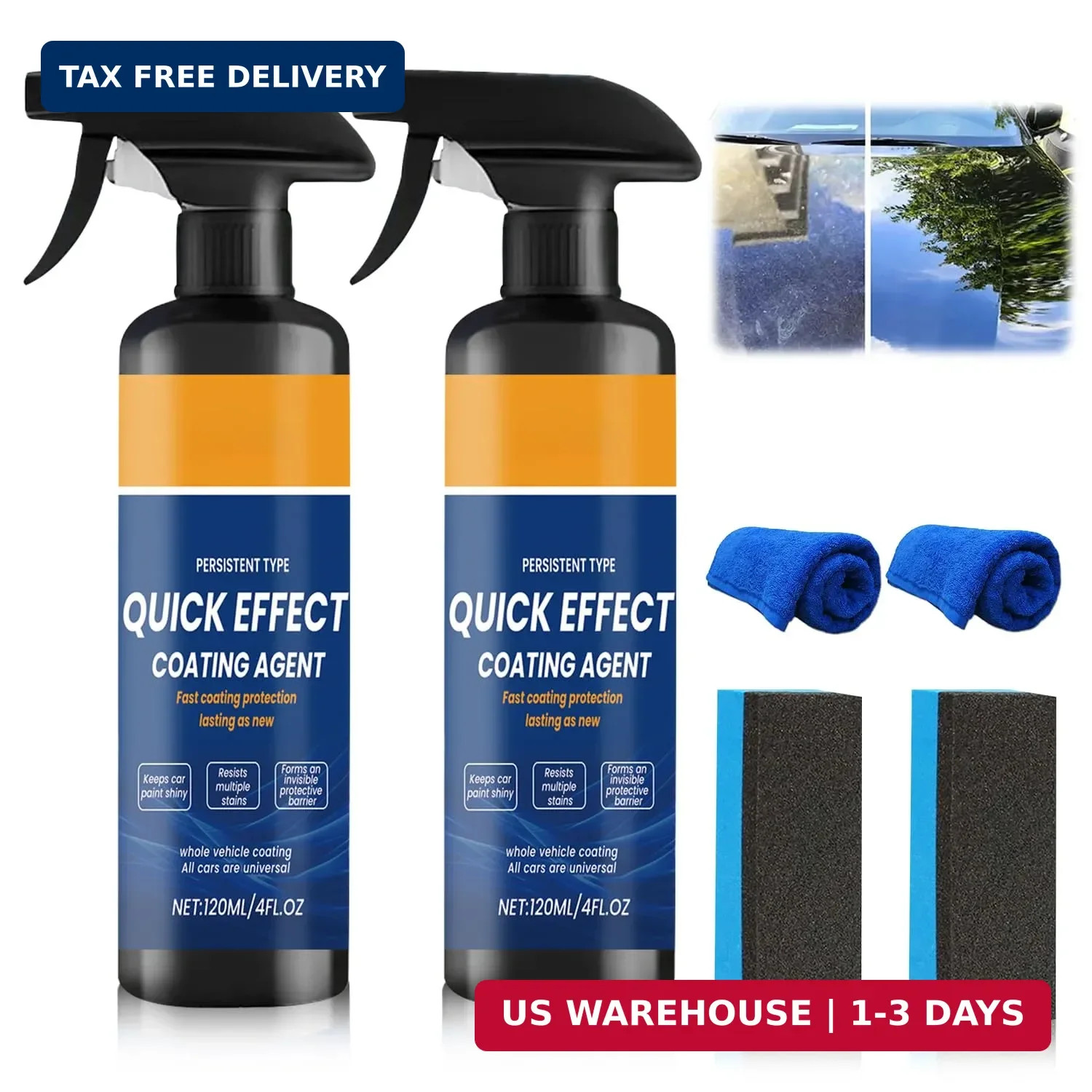 2Pcs Advanced Car Quick-Acting Coating Agent Spray, Quick Effect Coating Agent f