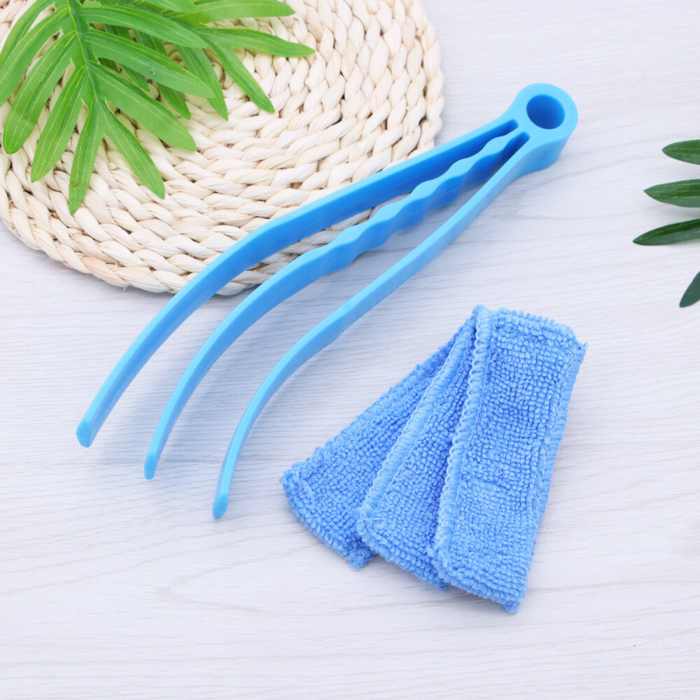 5PCS Blue Cleaning Brush Microfiber Sleeves Venetian Window Blinds Cleaner