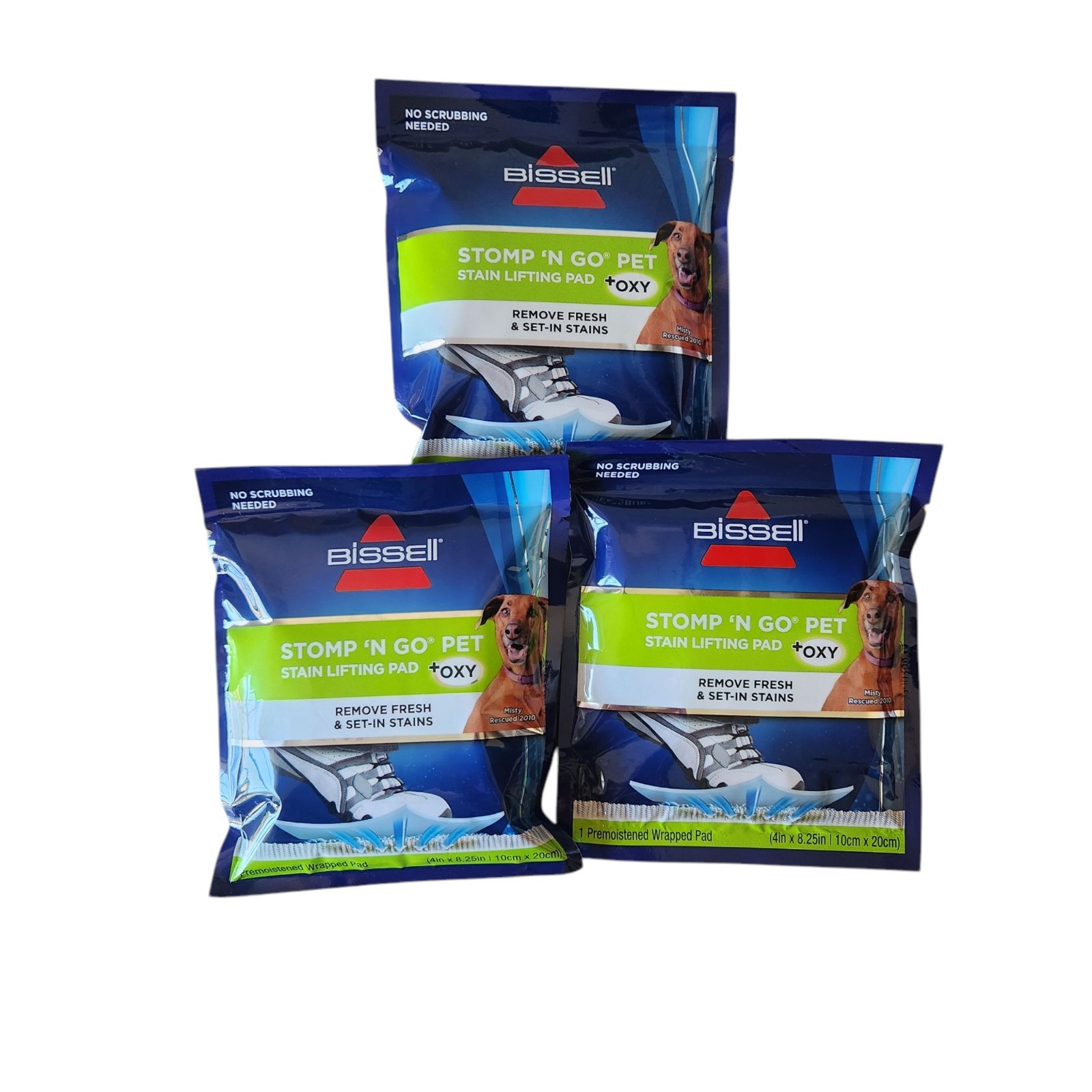Lot of 3 New Bissell Stomp-N-Go Pet Stain Lifting Pads + OXY – SEALED