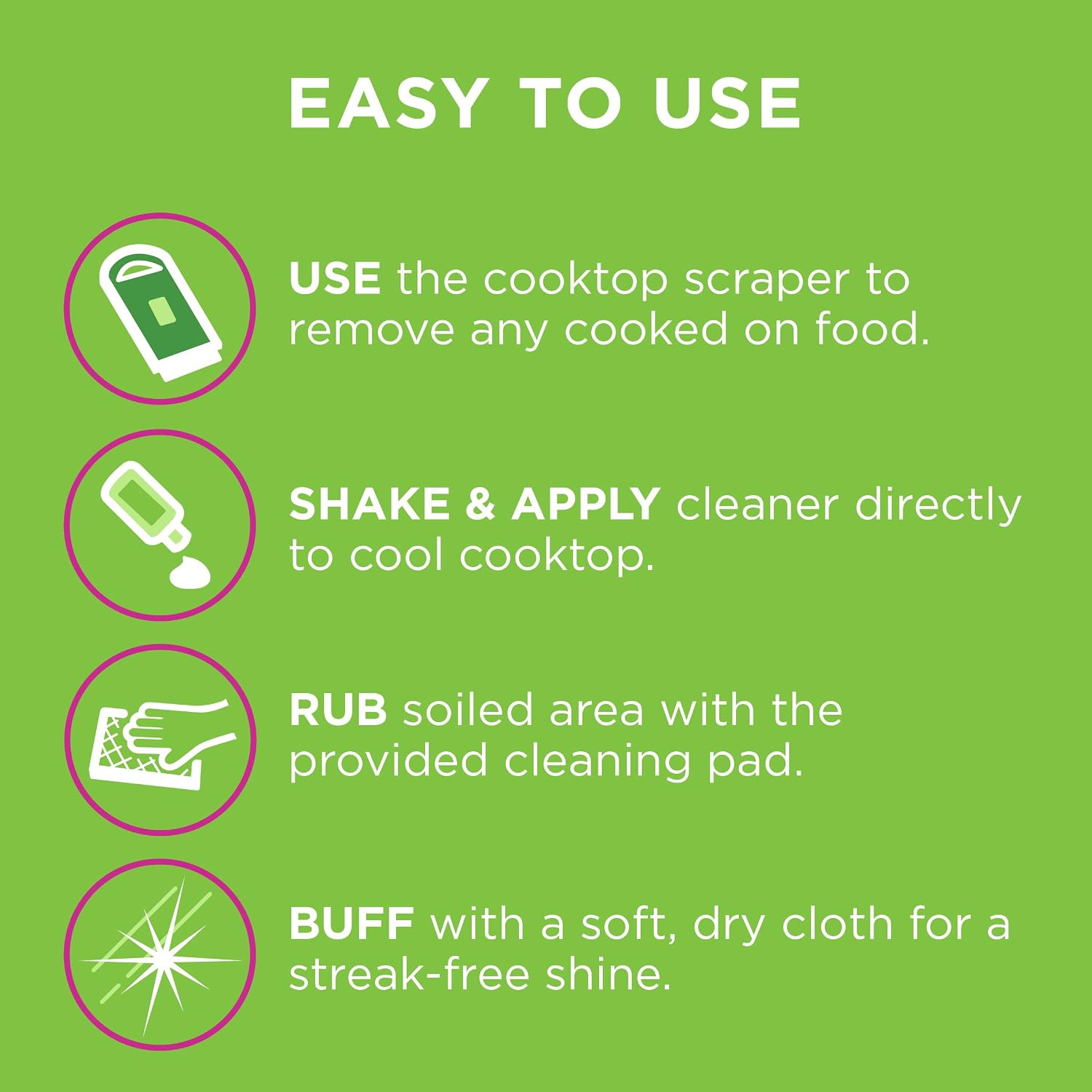 Glass Ceramic Cooktop Cleaning Kit Cleaner Pads Scraper 5 Piece Set