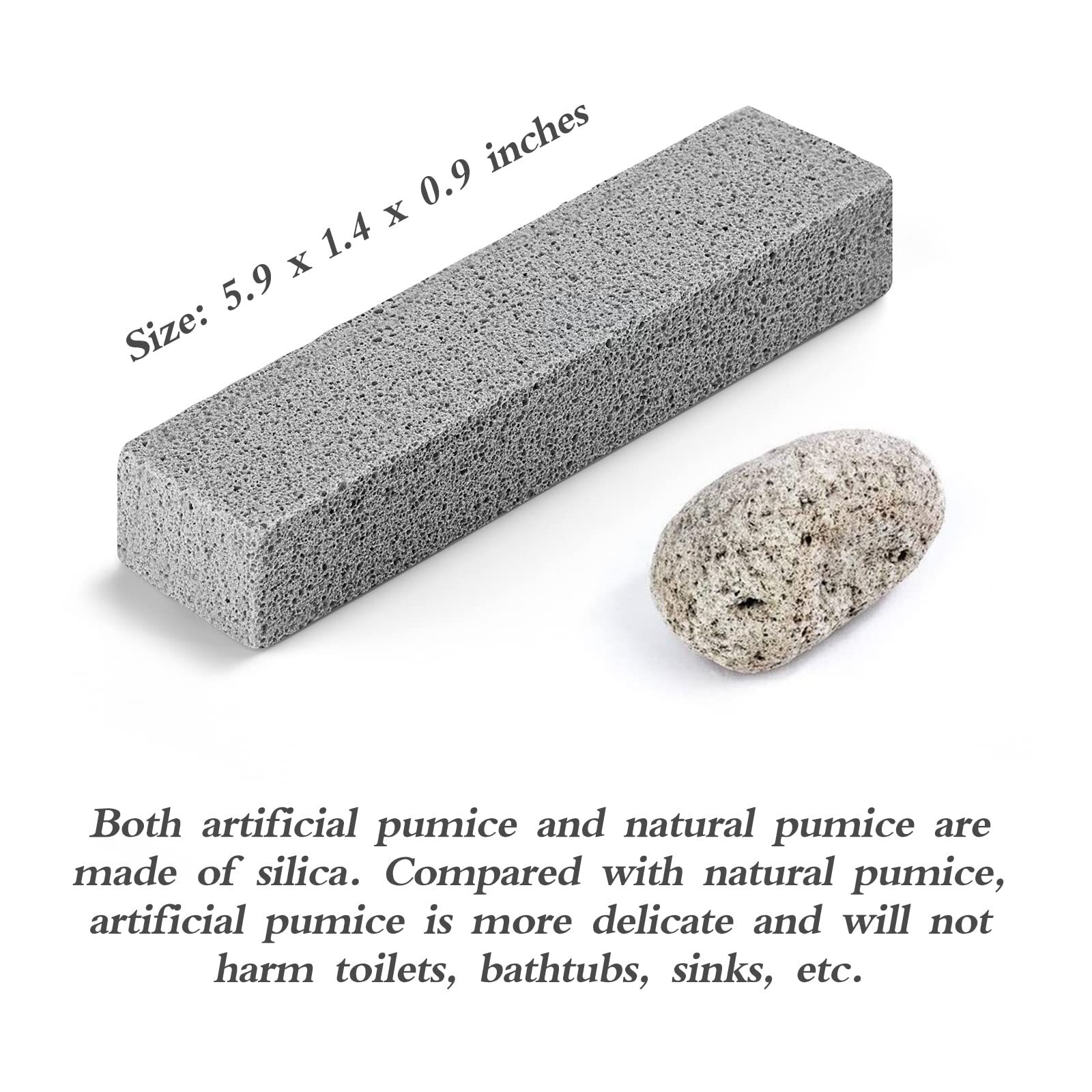 6Pack Pumice Stone for Toilet Cleaning Bowl Stick,Powerfully Cleans Hard Water