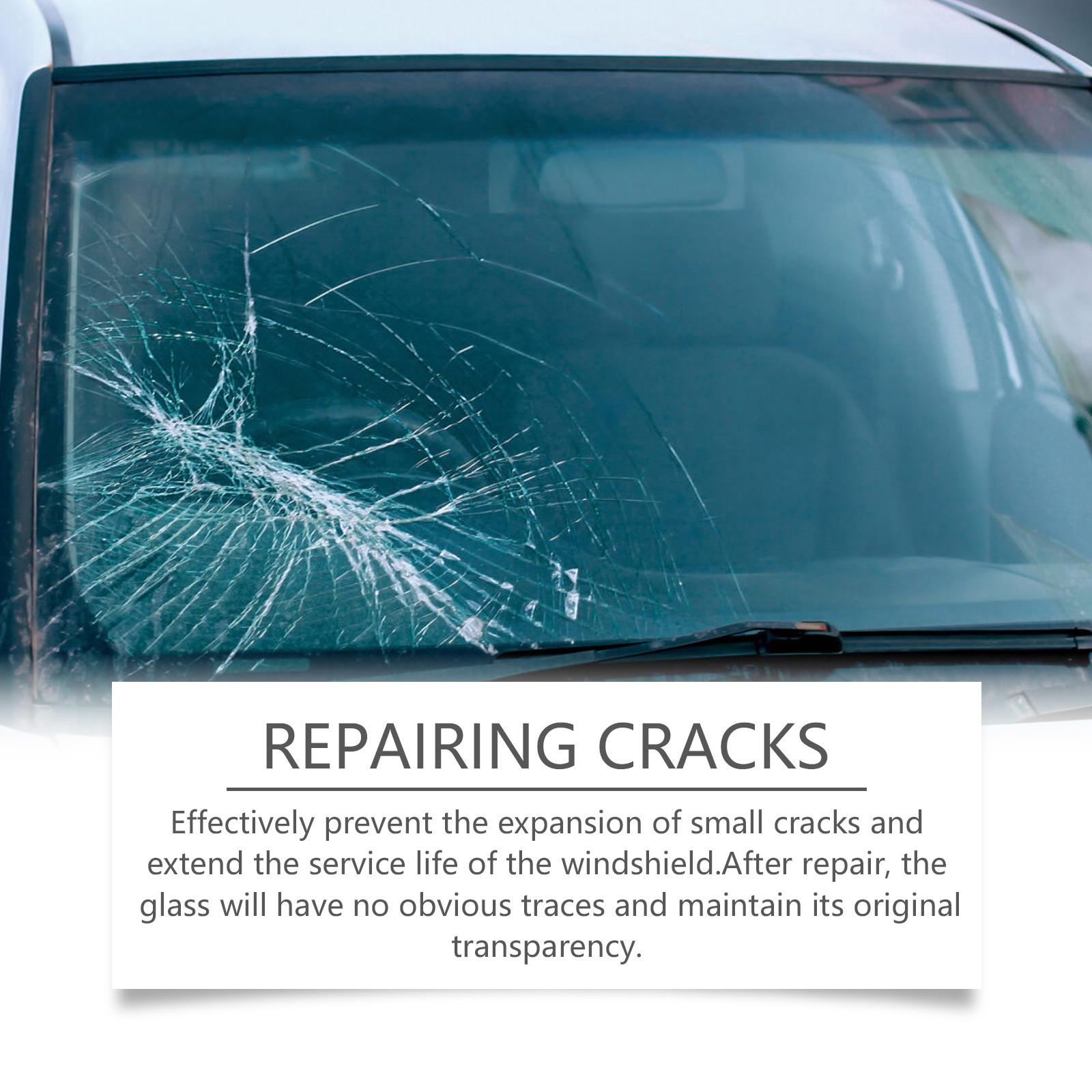 Windshield Crack Repair Kit – Fast Repair Rock Chip Resin UV Cure for Auto