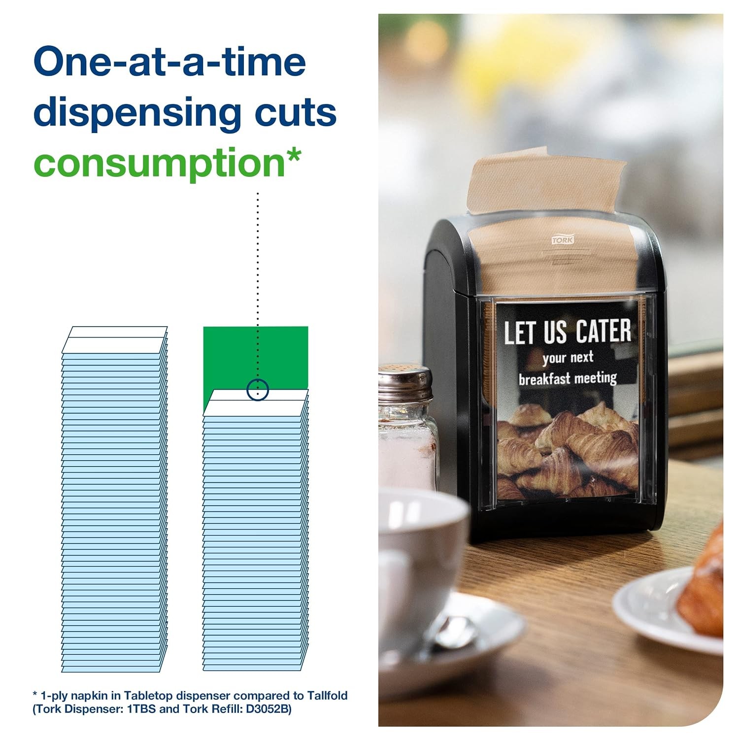 Tork Xpressnap Fit Natural Dispenser Napkin N14, Compostable 2-ply, 36 packs x