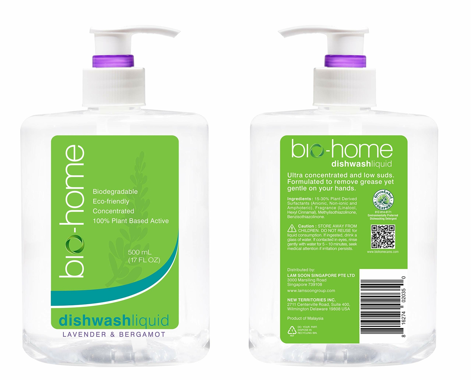 bio-home Dishwash Liquid – Lavender And Bergamot Biodegradable Eco-Friendly 17oz