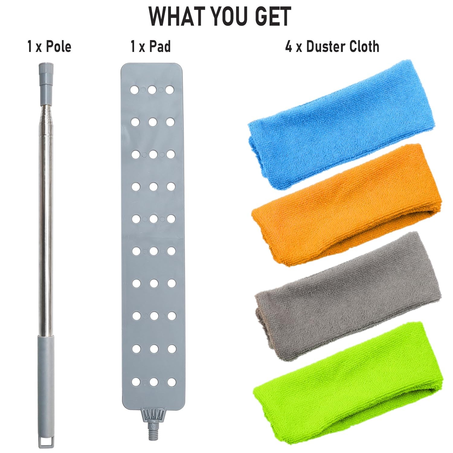 Retractable Gap Dust Cleaner Brush 4 pcs Replacement Duster Cloth, 100 inches