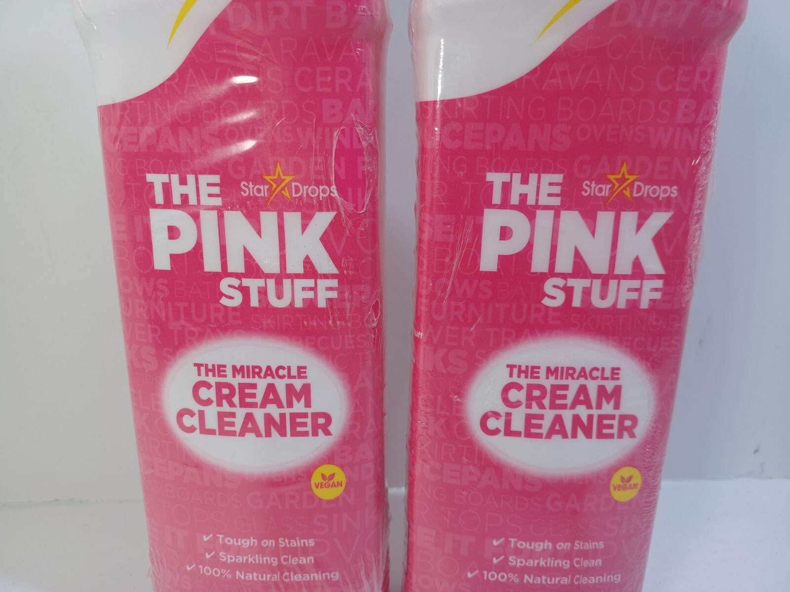 2 The Pink Stuff Stardrops Miracle Cream Cleaner 16.91oz bottle VEGAN