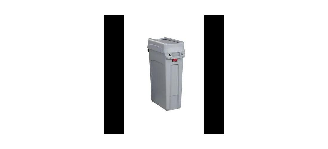 Slim Jim Swing Lid 20.47X11.34X5.08 IN Gray Rectangle Resin Slim
