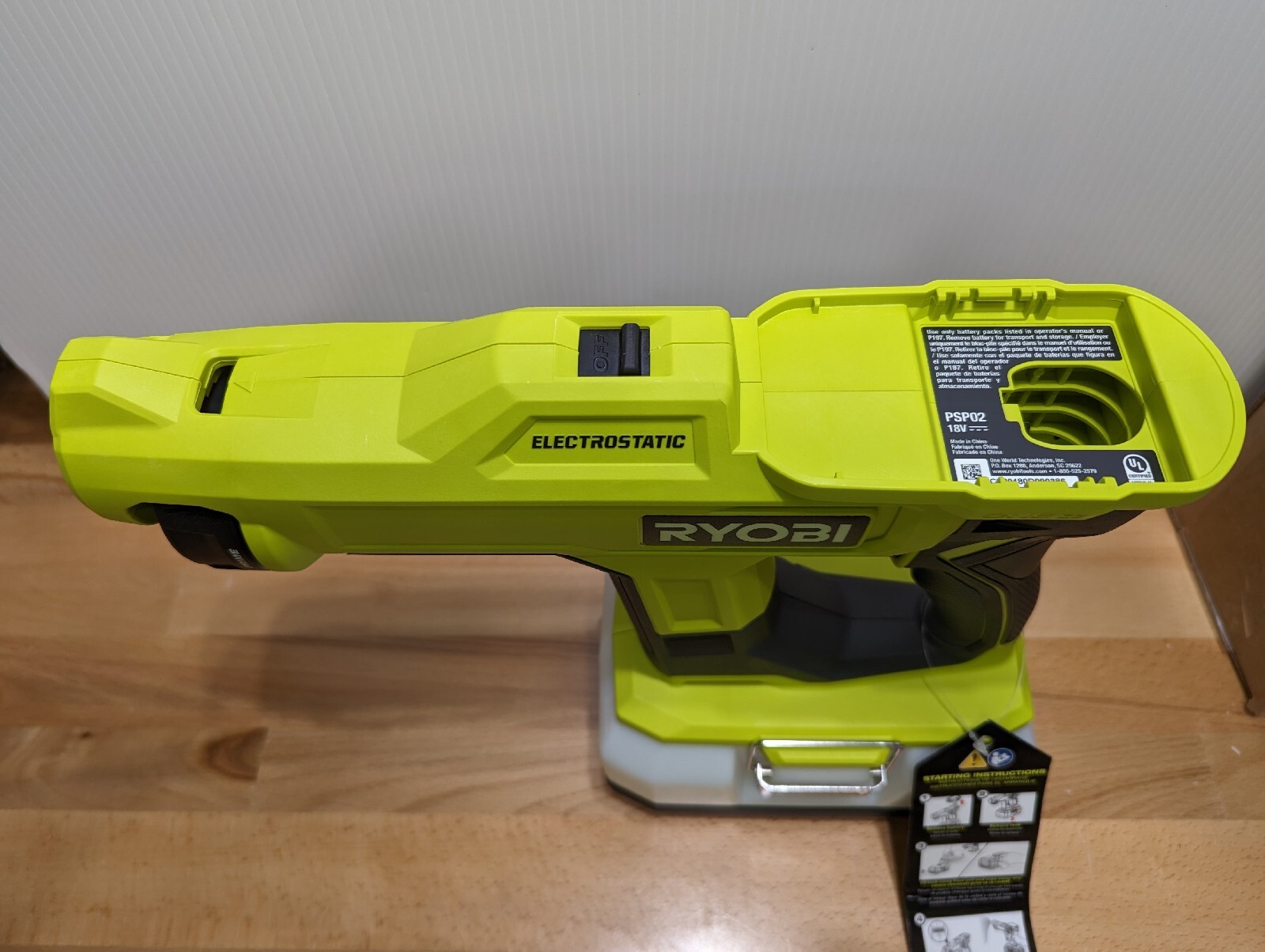 PSP02B RYOBI ONE+ 18V Cordless Handheld Electrostatic Sprayer & 2 Tanks A95102