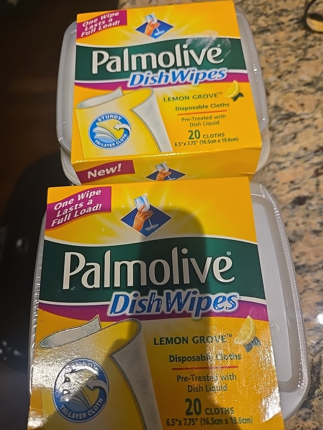 X2 Palmolive Dish Wipes Lemon Grove Pretreated Disposable Cloths 20 Count