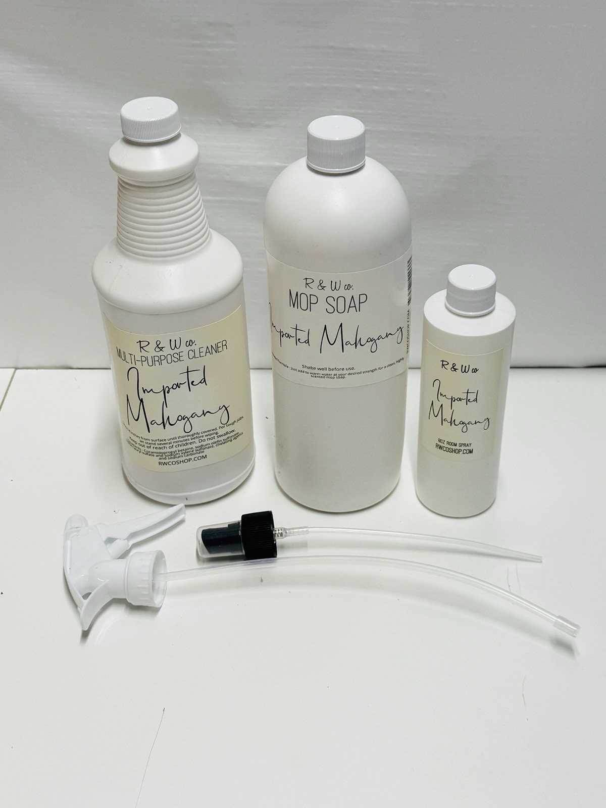 R & W Co Multi Purpose Cleaner Mop Soap & Room Spray Imported Mahogany Pet Safe