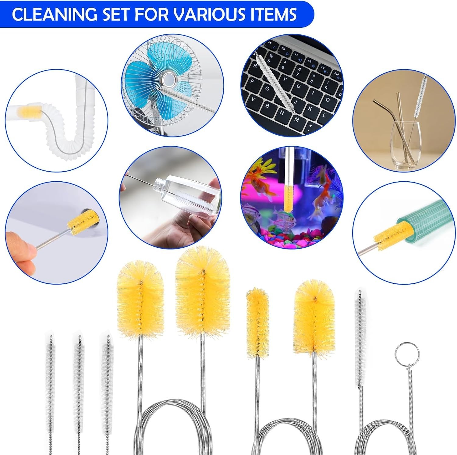 Drain Cleaning Brushes – Flexible & Durable – Yellow